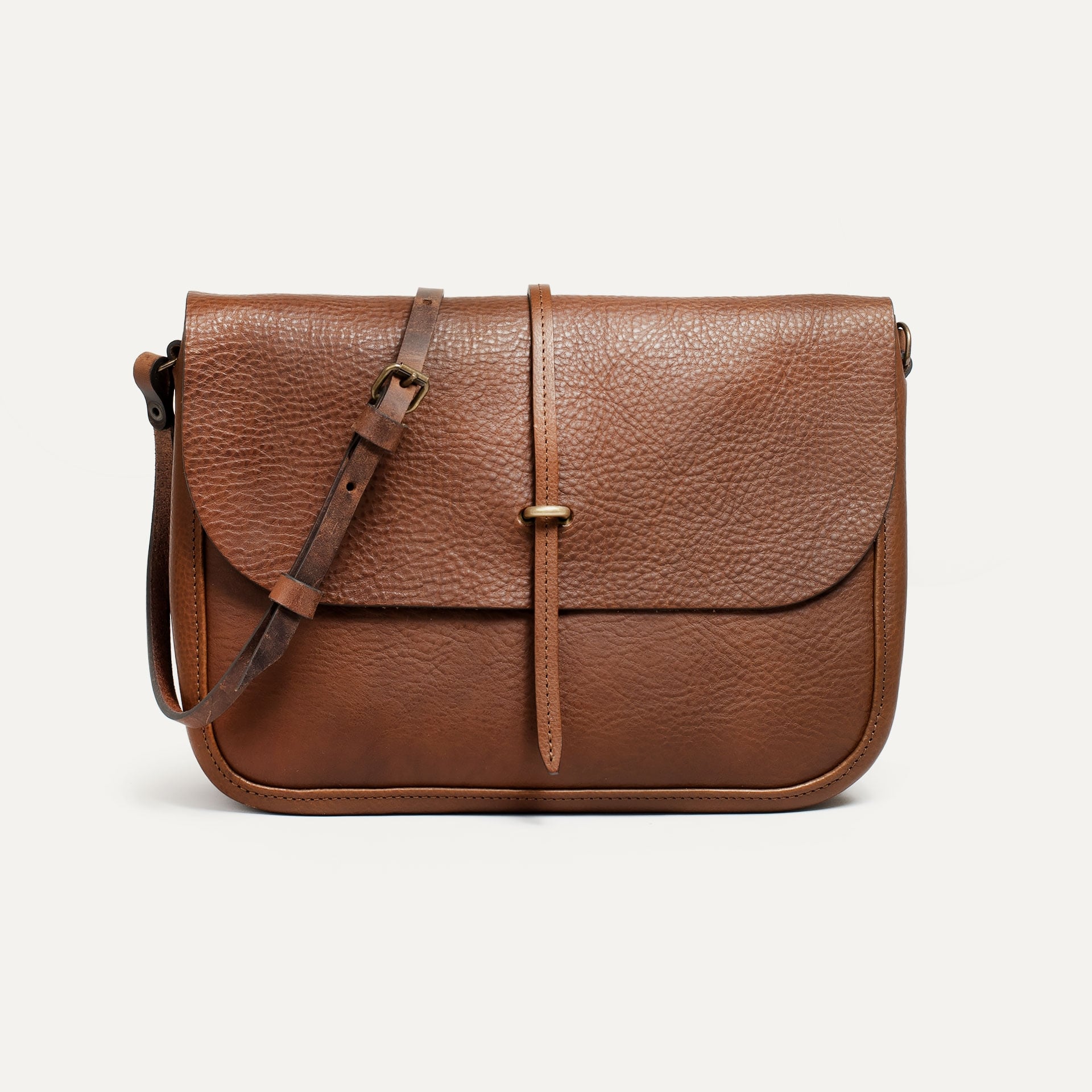 Pastel postman bag / handbag - Amber Brown (image n°1)