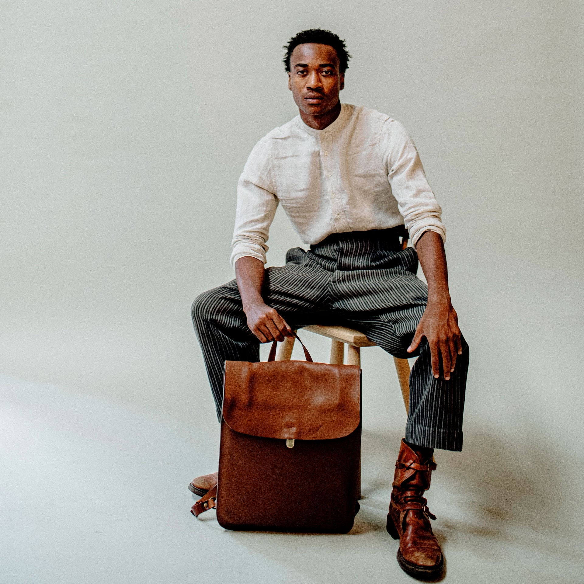 Arlo leather backpack - Amber Brown (image n°6)