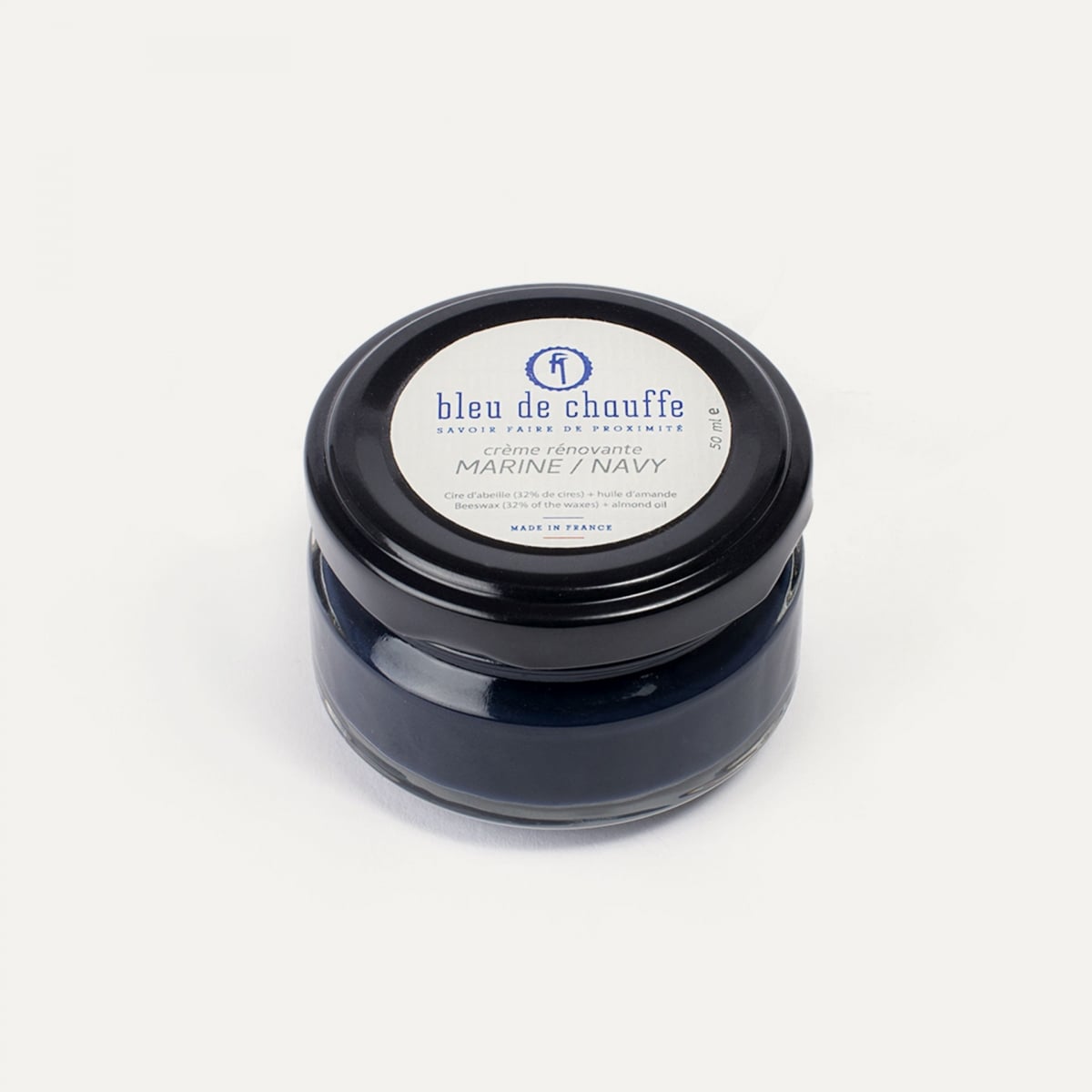 Cream / Leather - Navy Blue (image n°2)