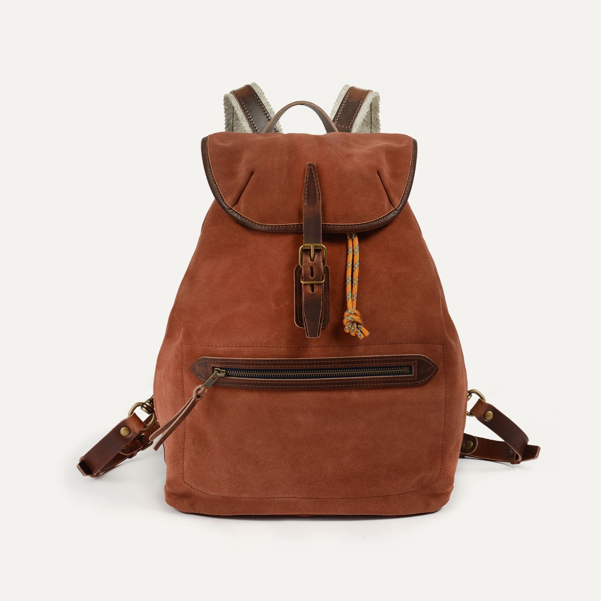Sac à dos Camp / Cuir Velours - Rust (image n°1)