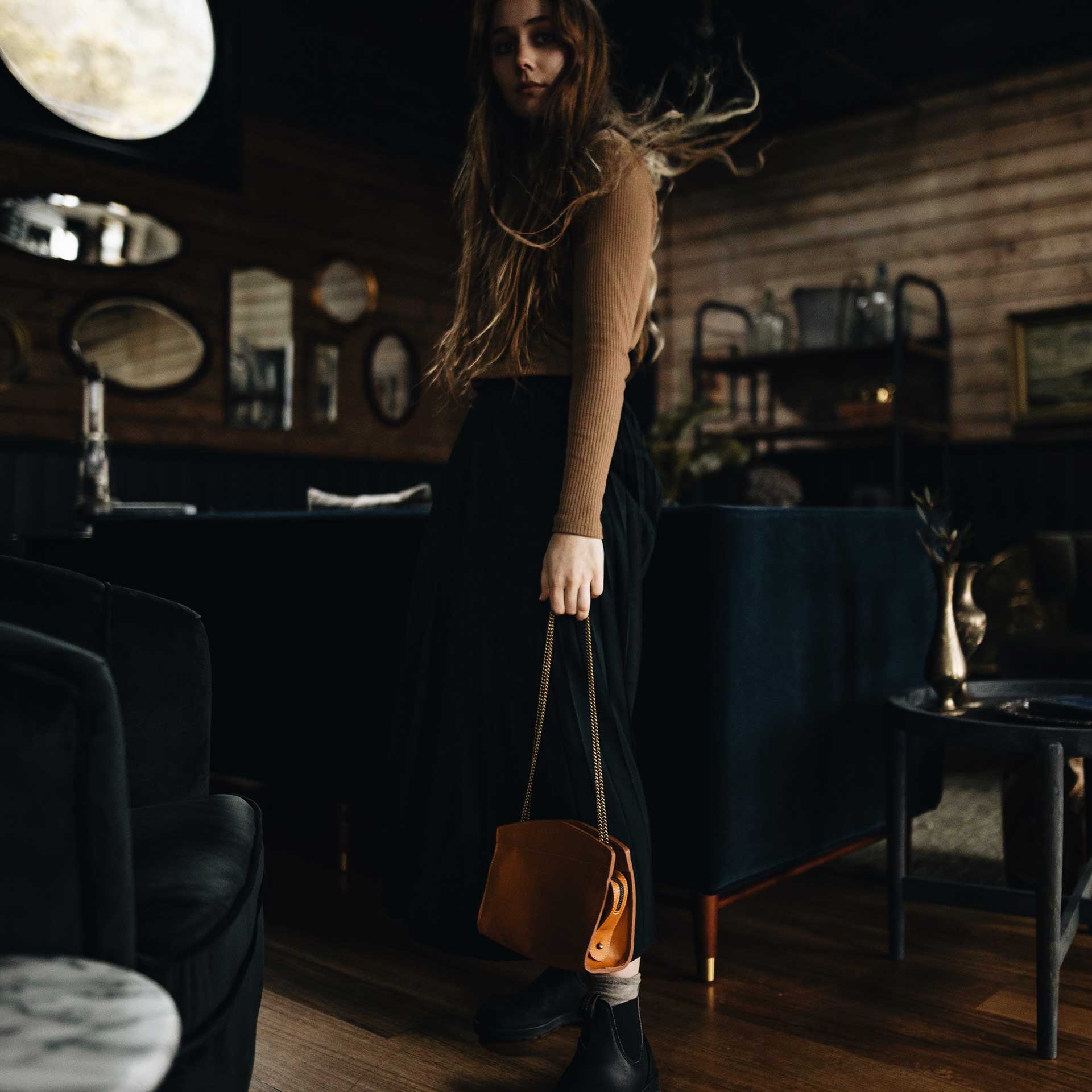 Origami S Zipped clutch bag - Honey (image n°6)