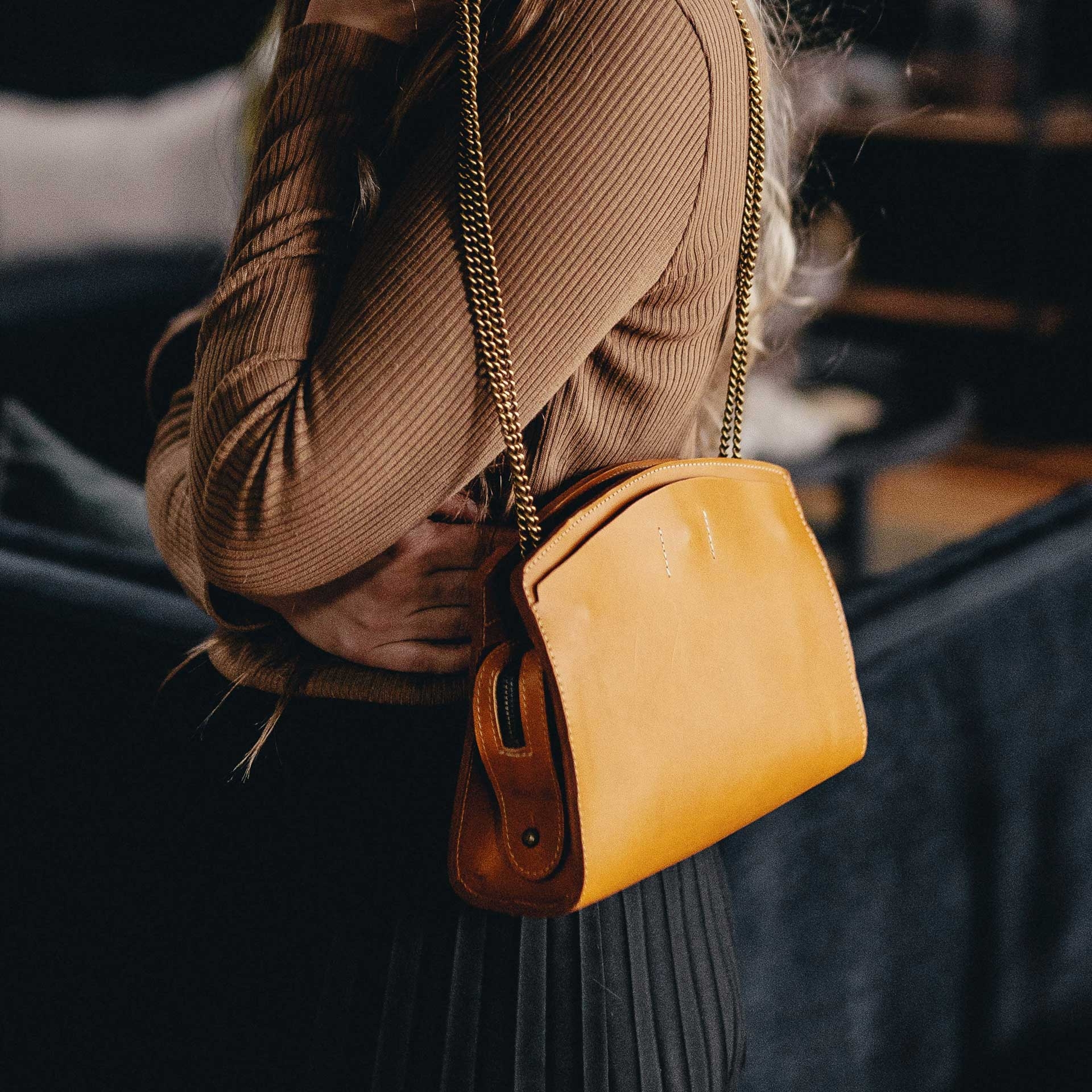 Origami S Zipped clutch bag - Honey (image n°7)