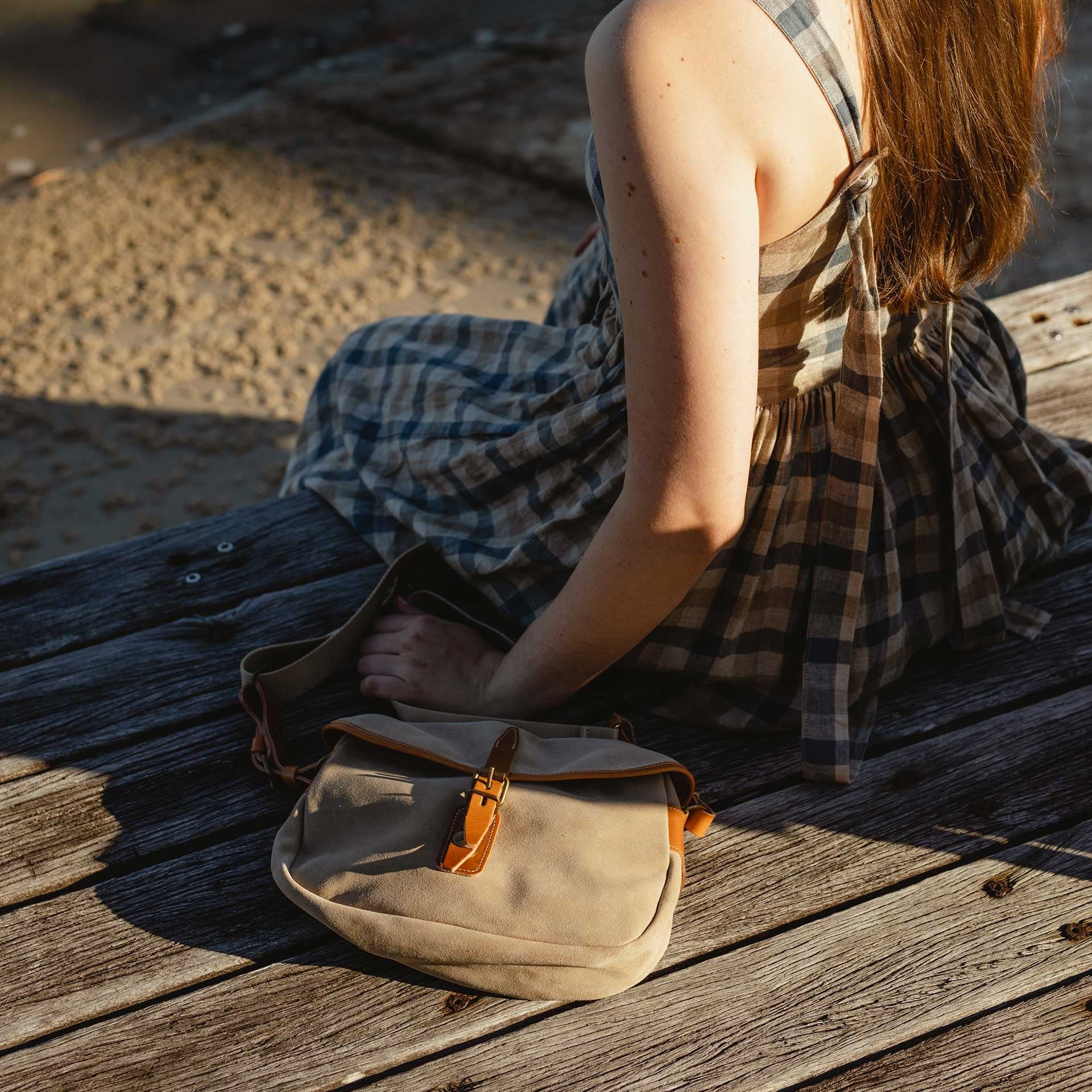 Musette XS Fisherman's bag / Suede - Musk (image n°8)