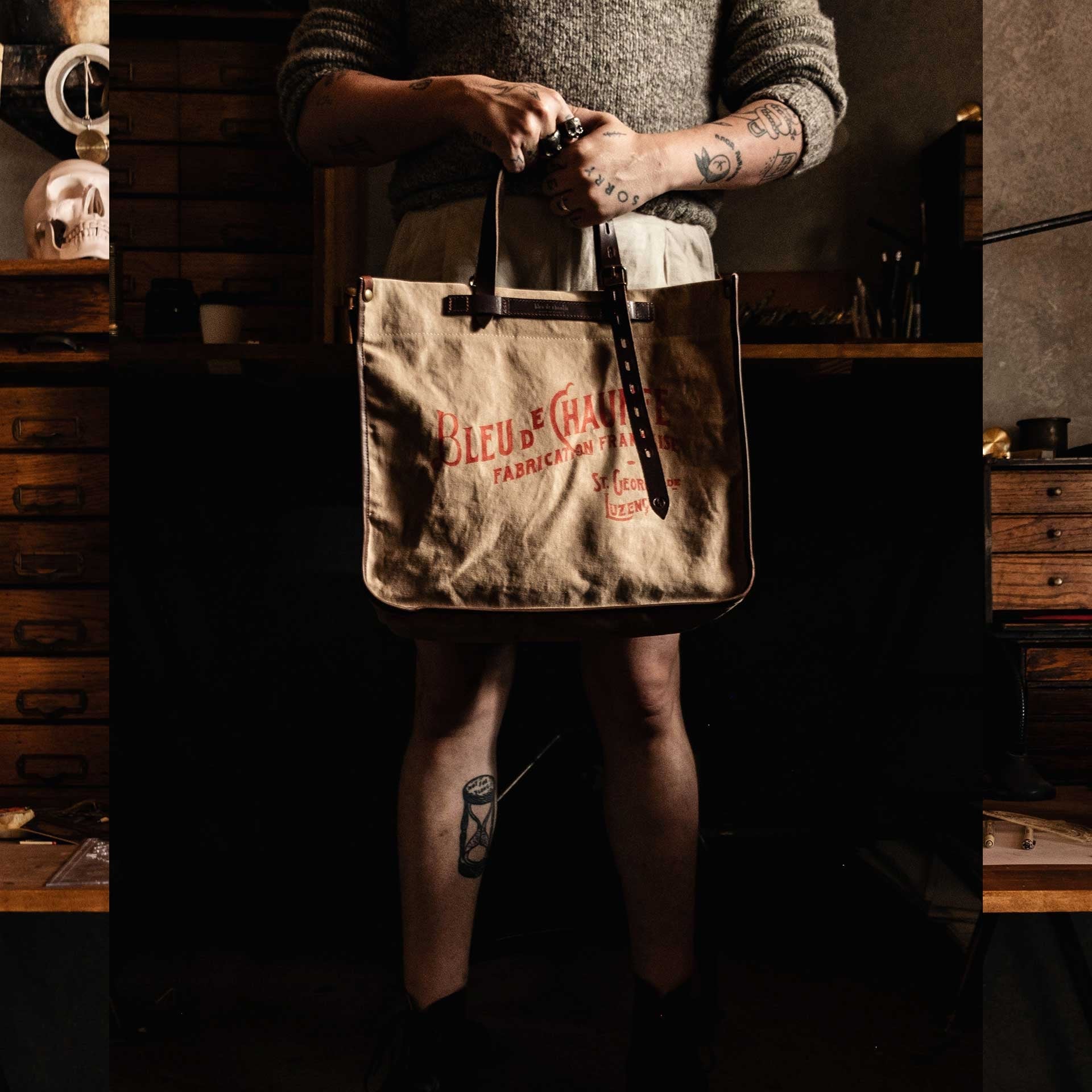Tragetasche BAZAR - Khaki Dunkel stonewashed (image n°6)