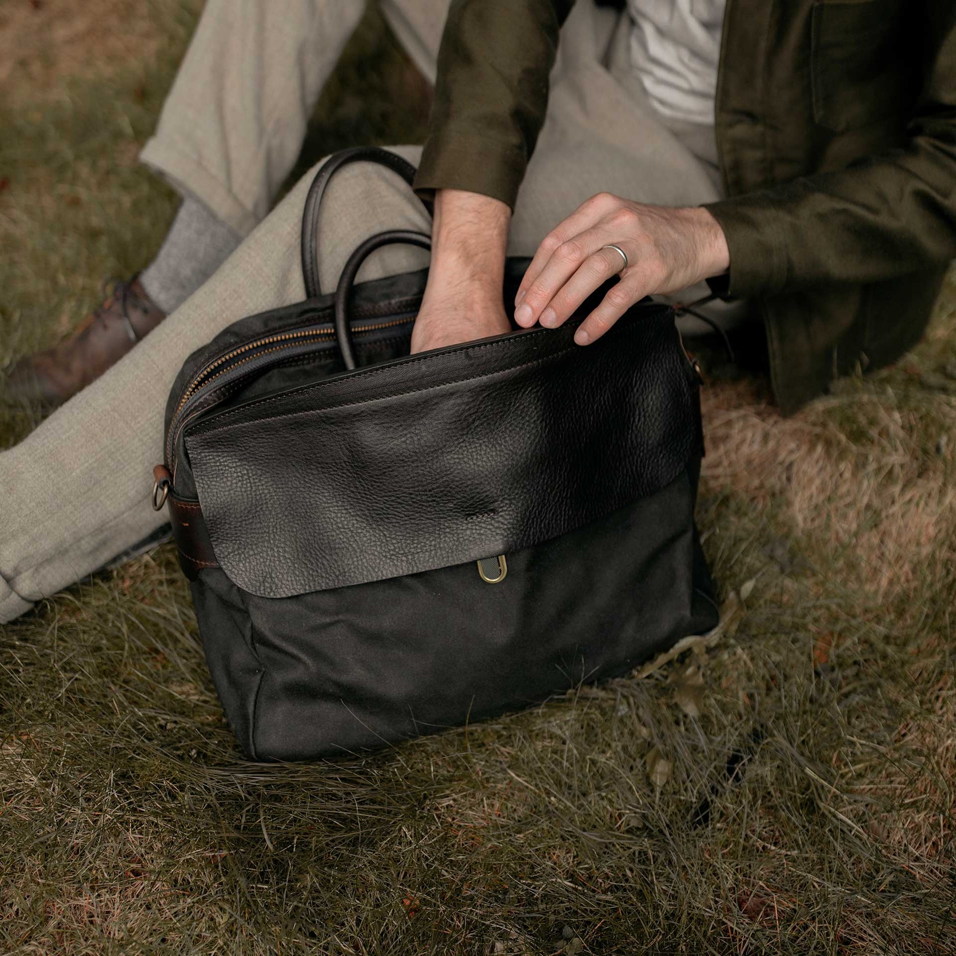 Businesstasche Zeppo - Khaki Gewachst (image n°7)