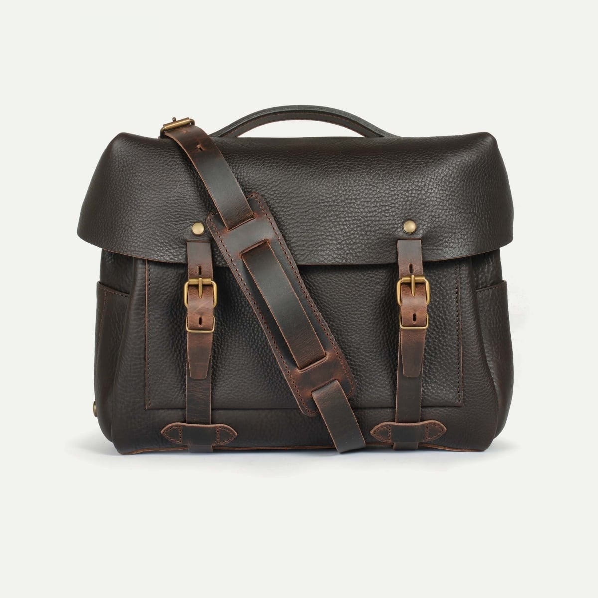 Eclair Heroes - Motorradtasche aus Leder Dunkelbraun (image n°1)