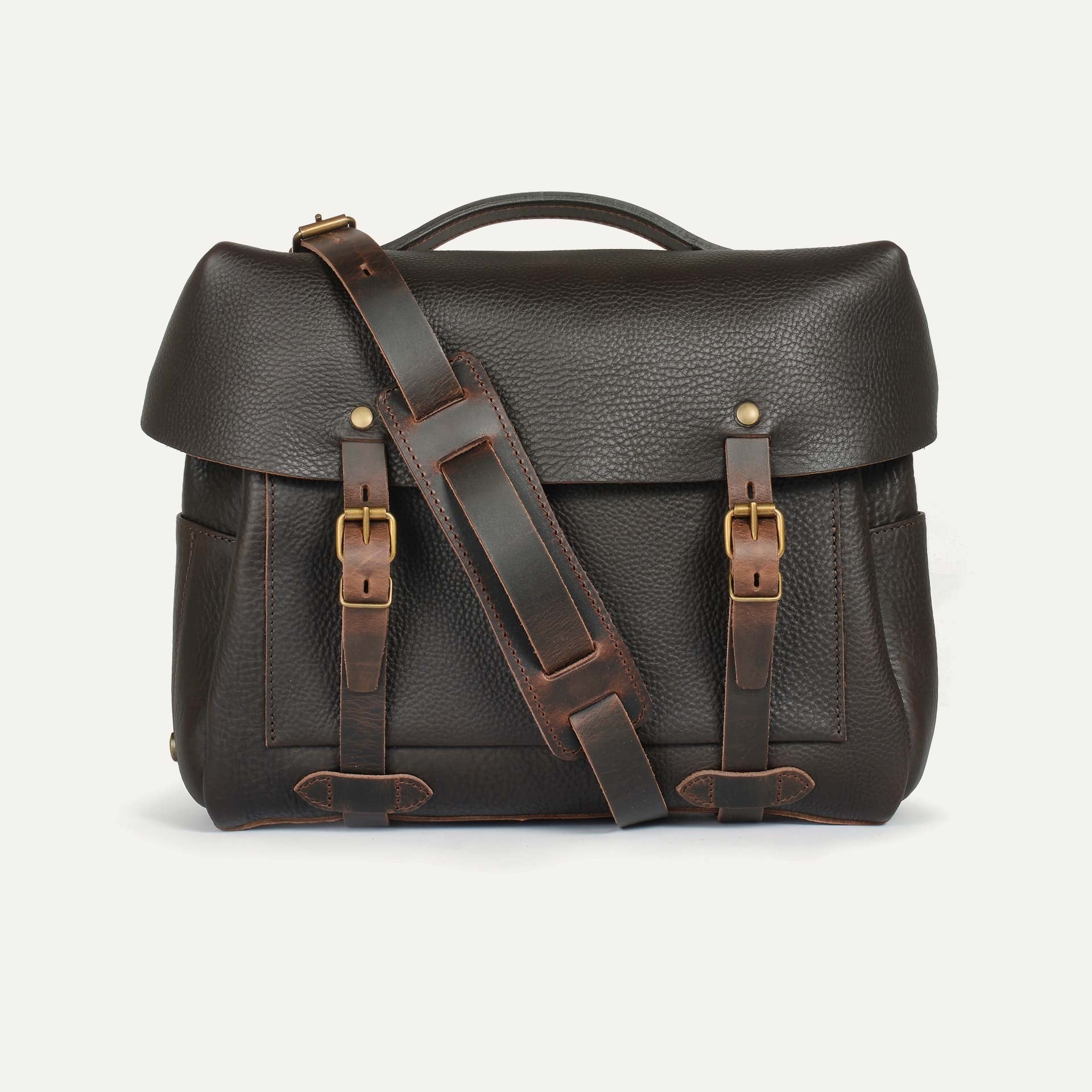 Eclair Heroes - Motorradtasche aus Leder Dunkelbraun (image n°1)