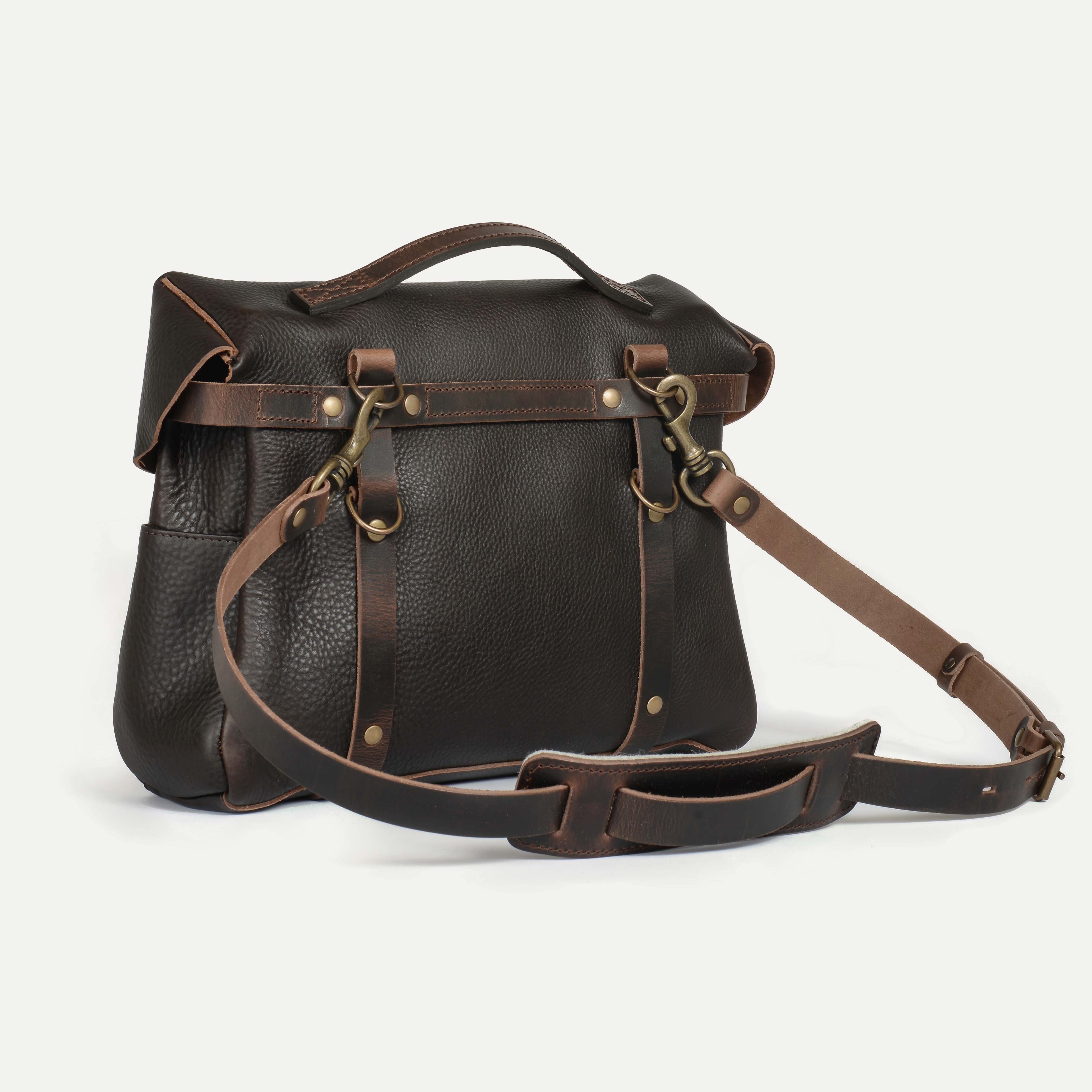 Eclair Heroes - Motorradtasche aus Leder Dunkelbraun (image n°4)