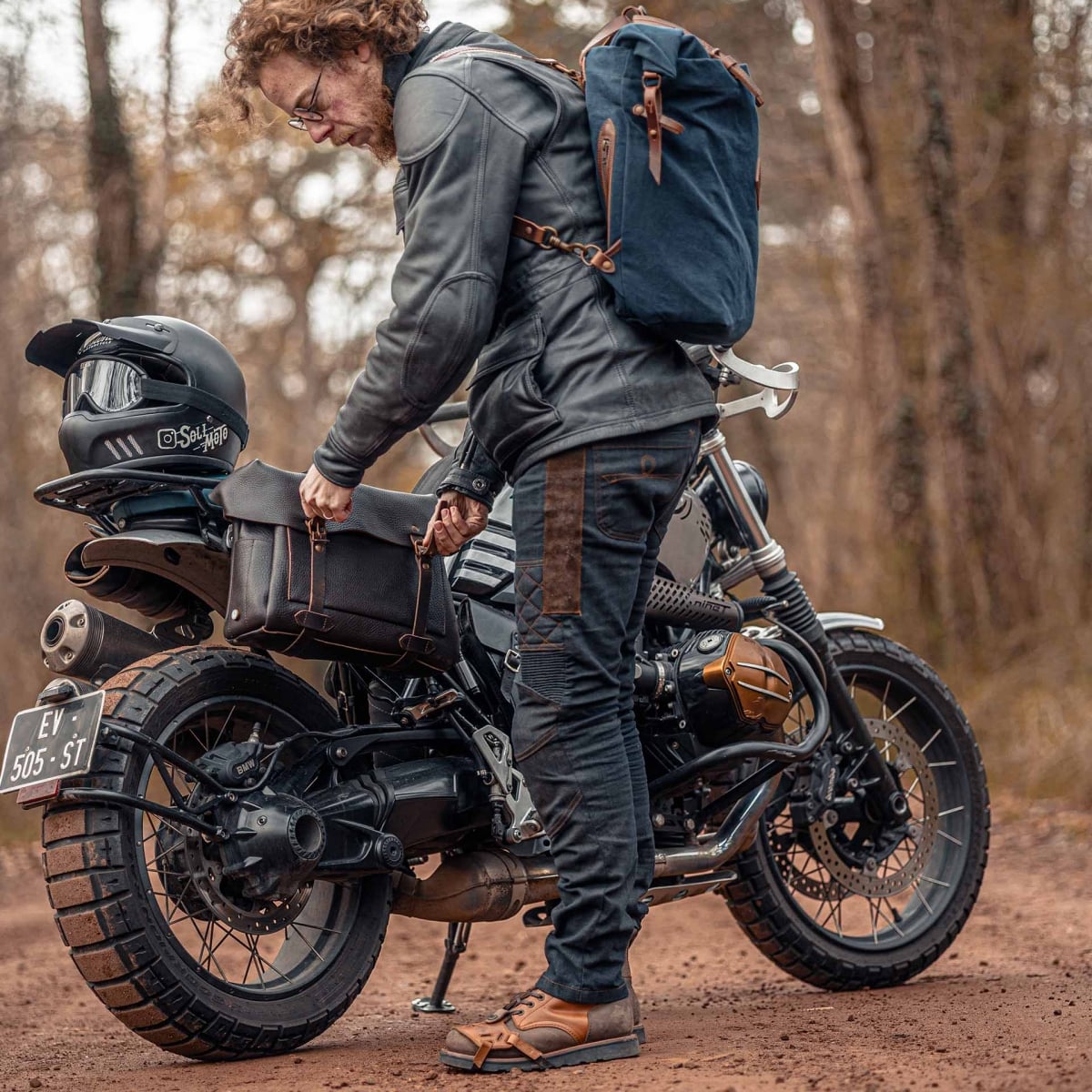 Eclair Heroes - Motorradtasche aus Leder Dunkelbraun (image n°10)
