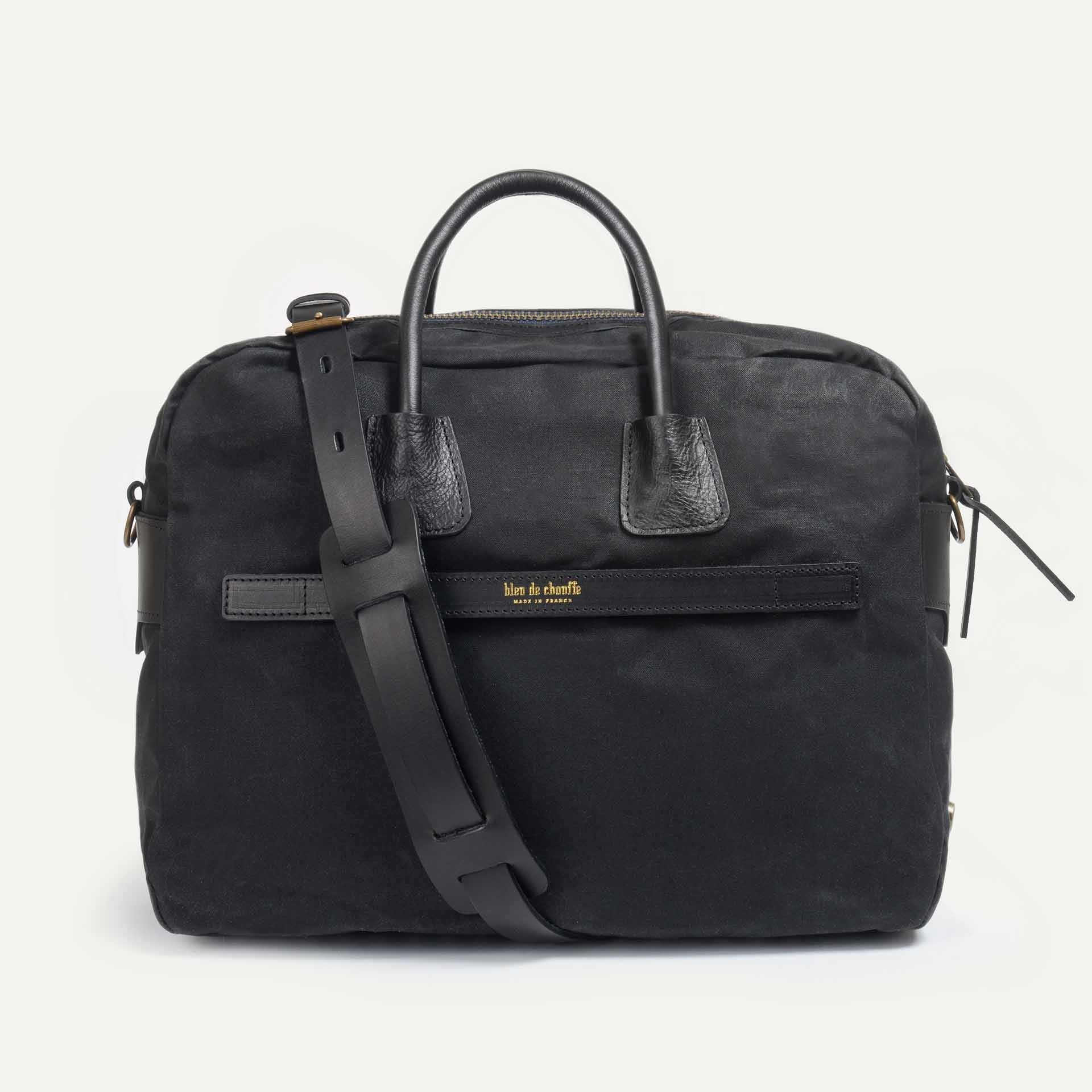 Sac business Zeppo - Noir Waxé (image n°2)