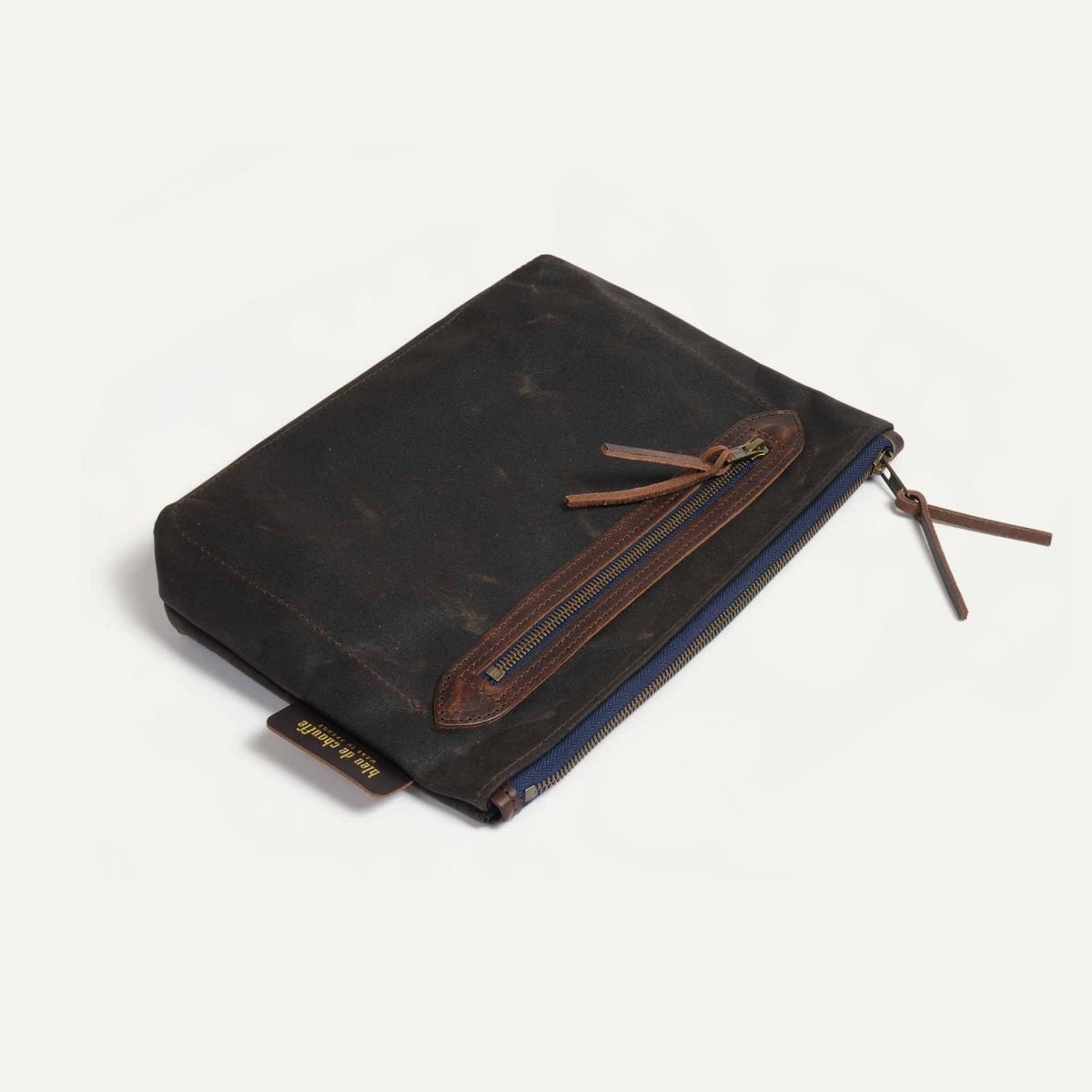 Kosmetiktasche Zèbre - Khaki gewachst (image n°3)
