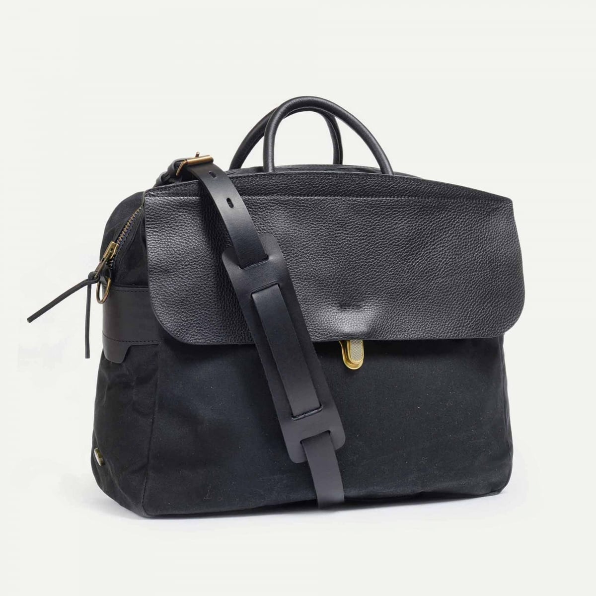 Sac business Zeppo - Noir Waxé (image n°3)