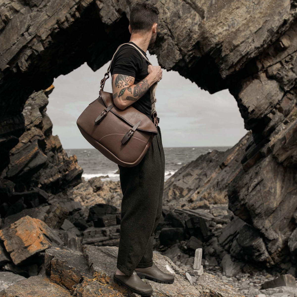 Fisherman's Musette M / BDC x LE CHAMEAU - Brown (image n°6)