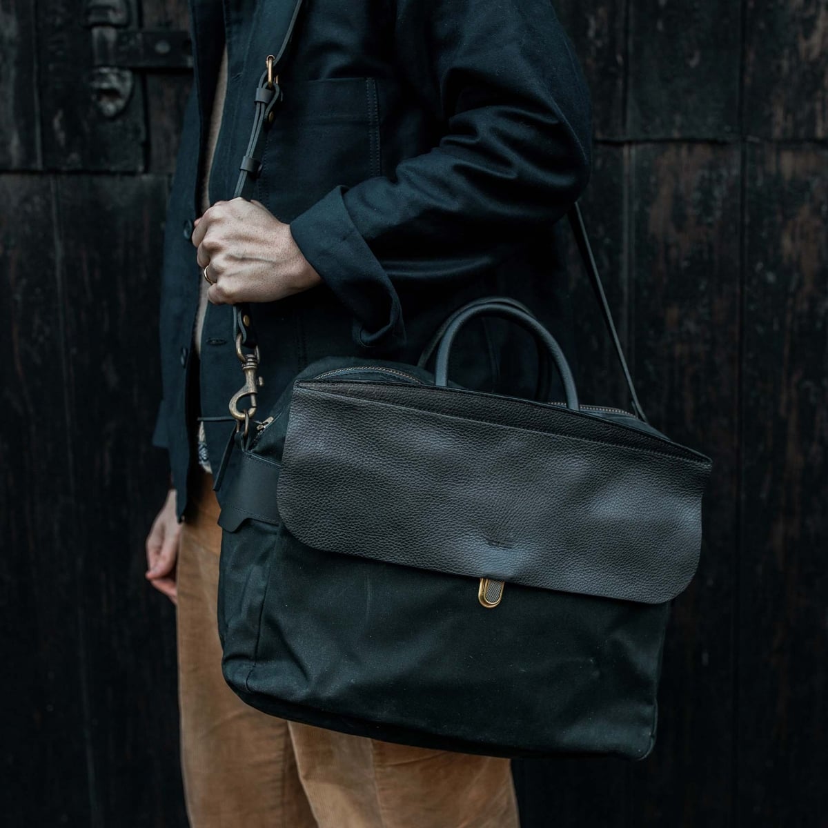 Sac business Zeppo - Noir Waxé (image n°6)