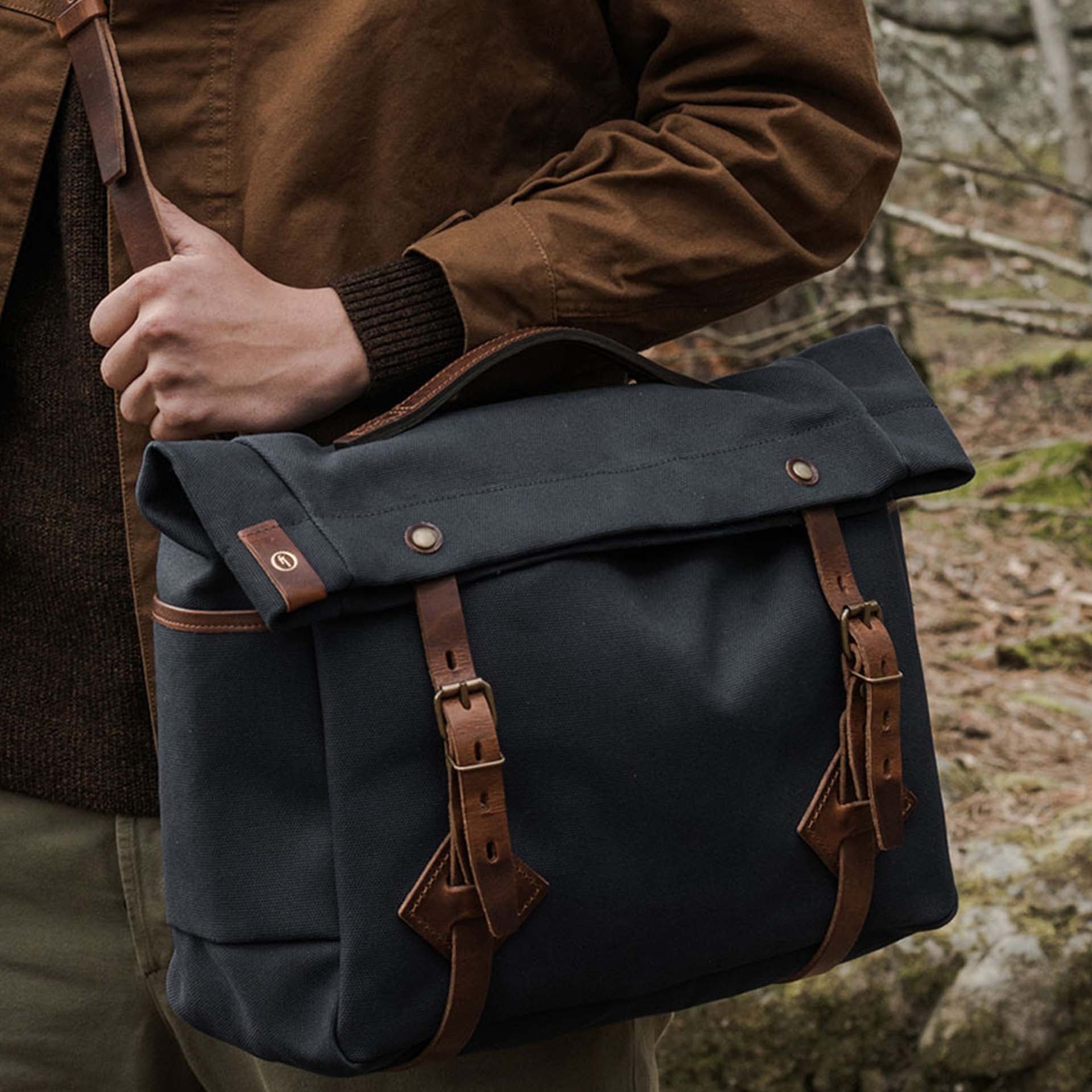 Gaston Musette Satchel Bag - Navy Blue BM (image n°7)