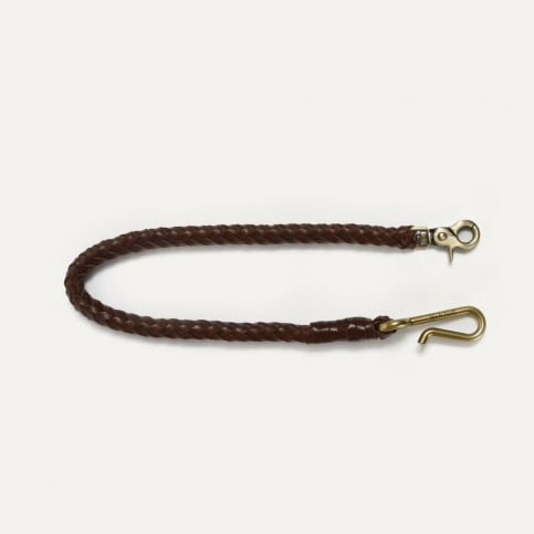 Porte clé tressé Hook L - Marron brun