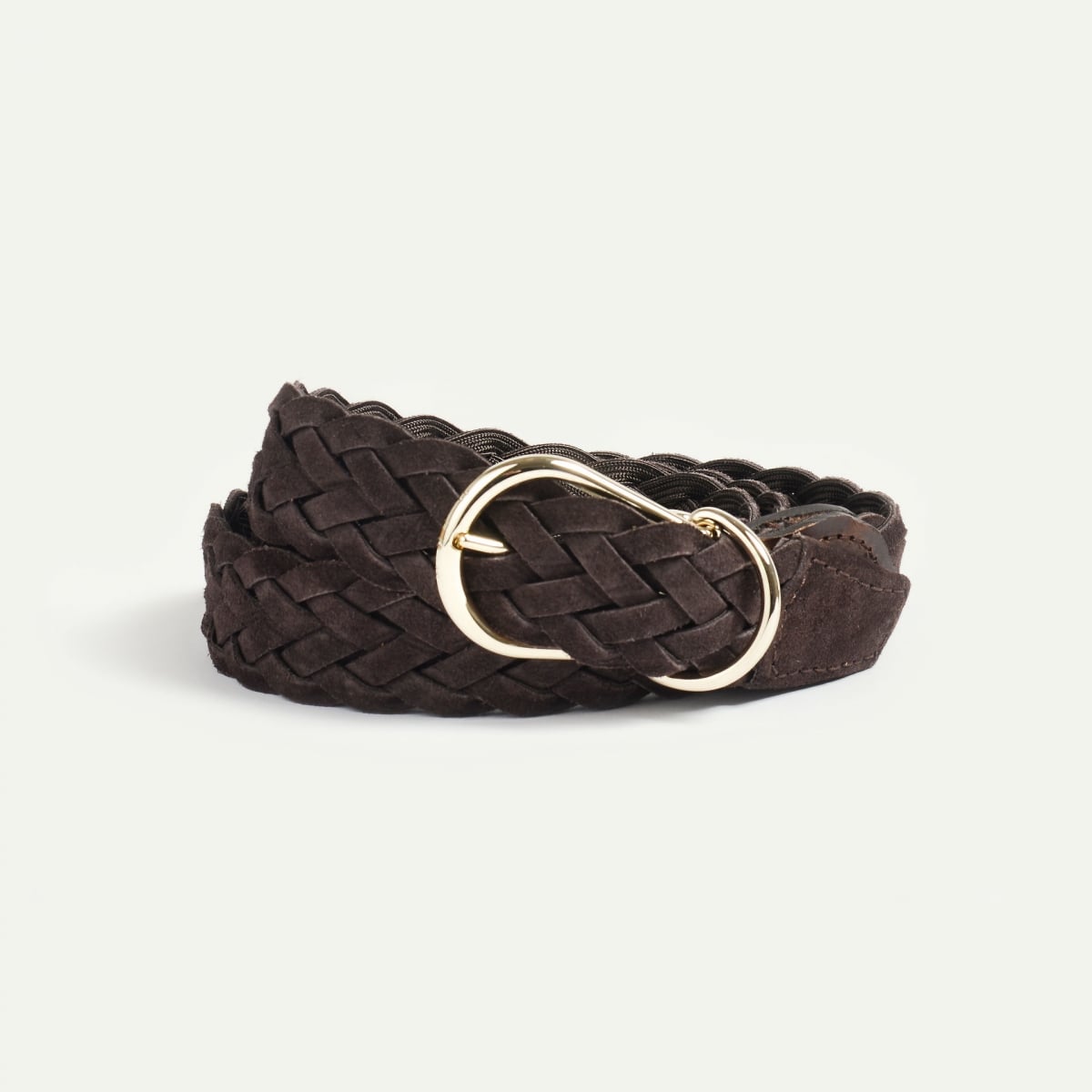 Ceinture Cléo tressée - Brun suédé (image n°1)