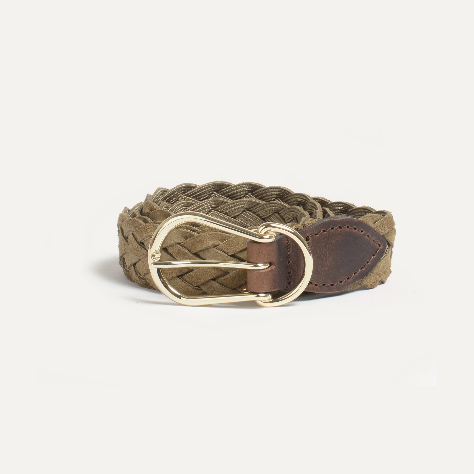 Cléo geflochtener Gürtel - khaki Wildleder (image n°2)