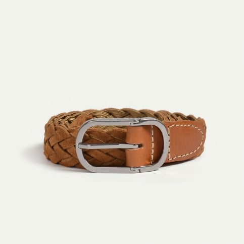 Ceinture Cliquet tressée - Miel suédé