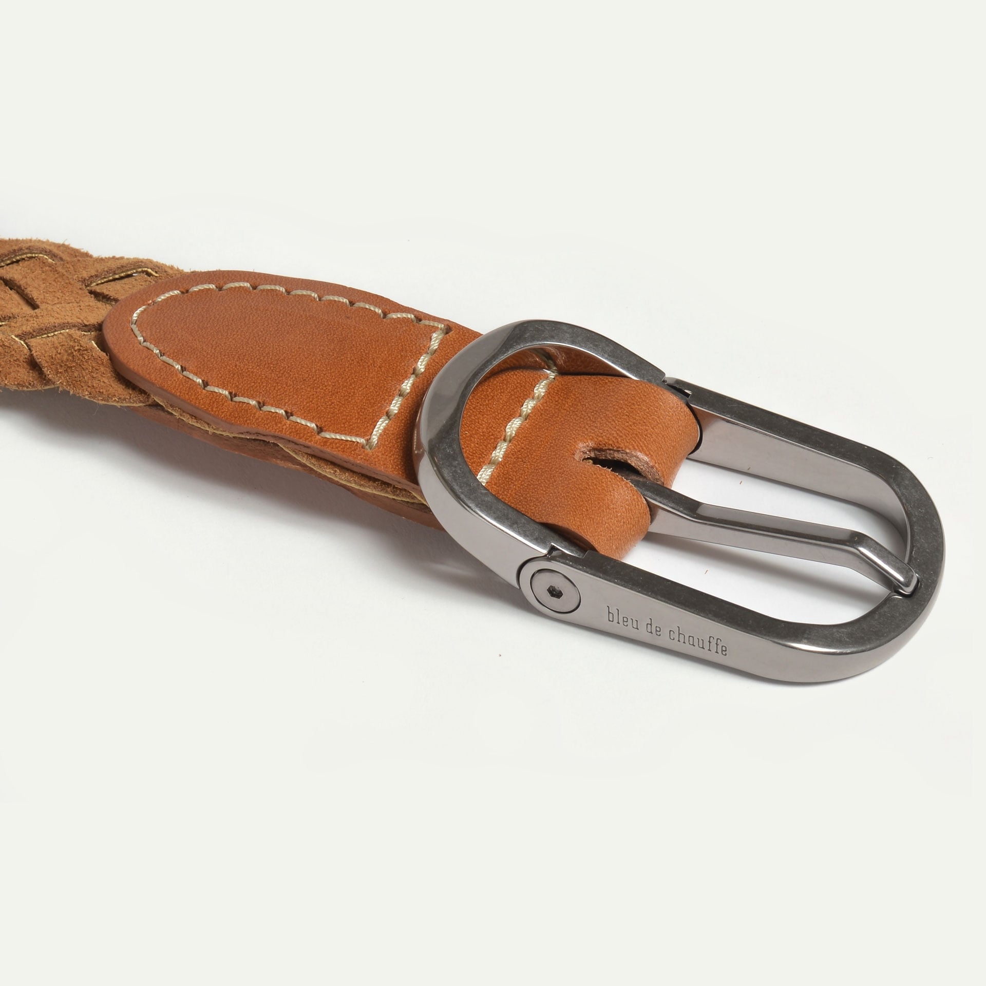 Cliquet Belt / braided leather - Honey suede (image n°3)
