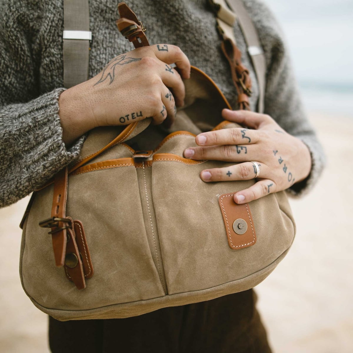 Musette S Fisherman's bag / Suede - Black (image n°8)
