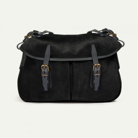Musette du pêcheur M / Cuir Velours - Noir