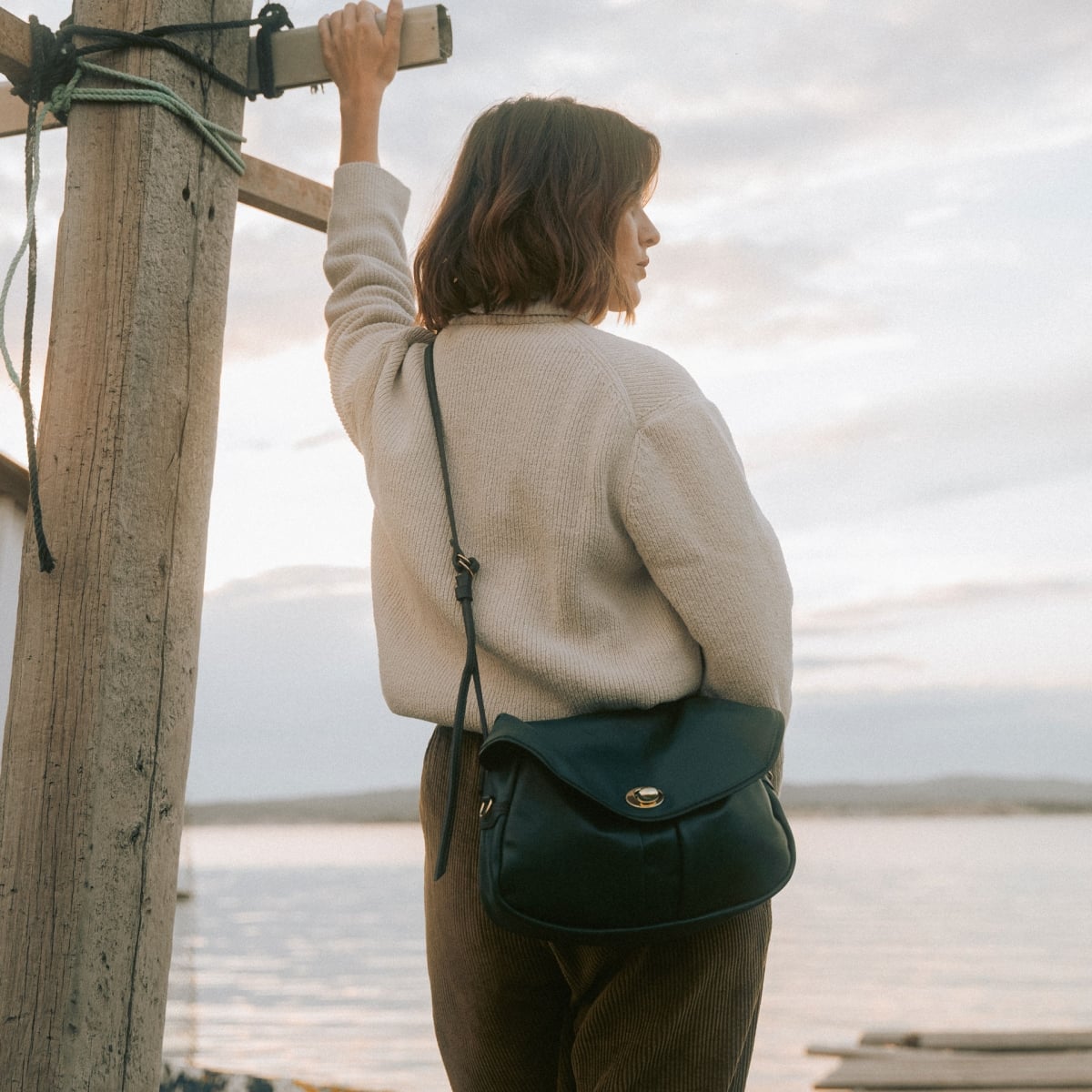 Janice Soft Musette S bag - Serpentine green (image n°6)