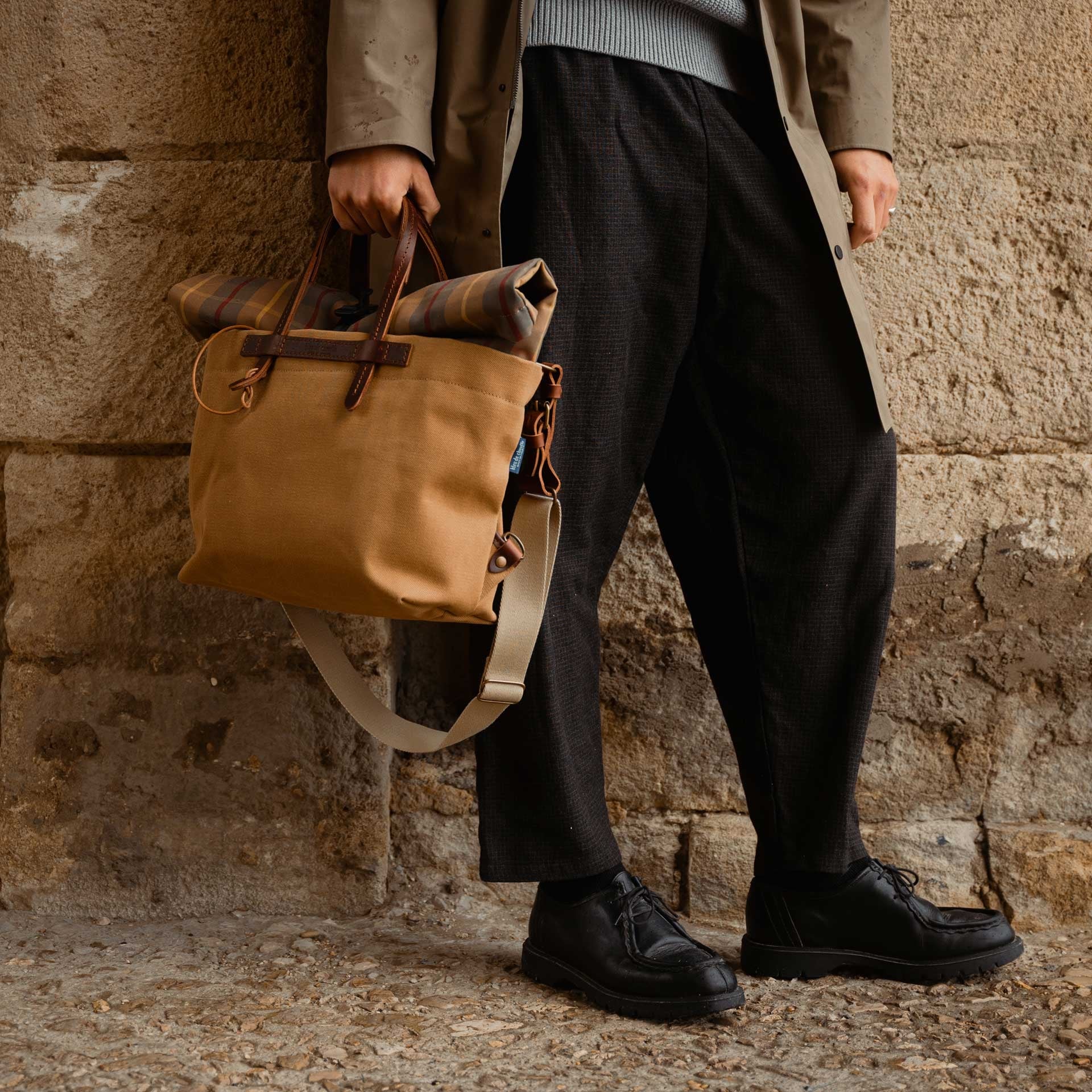 Woody Business bag - Check Camel (image n°5)