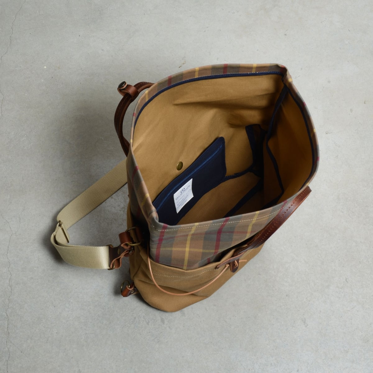 Sac Business Woody - Carreaux Camel (image n°10)