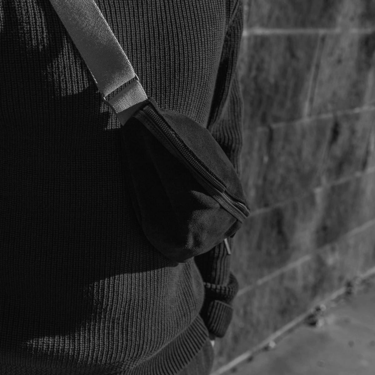 Gürteltasche New Beat / Veloursleder - Schwarz (image n°7)