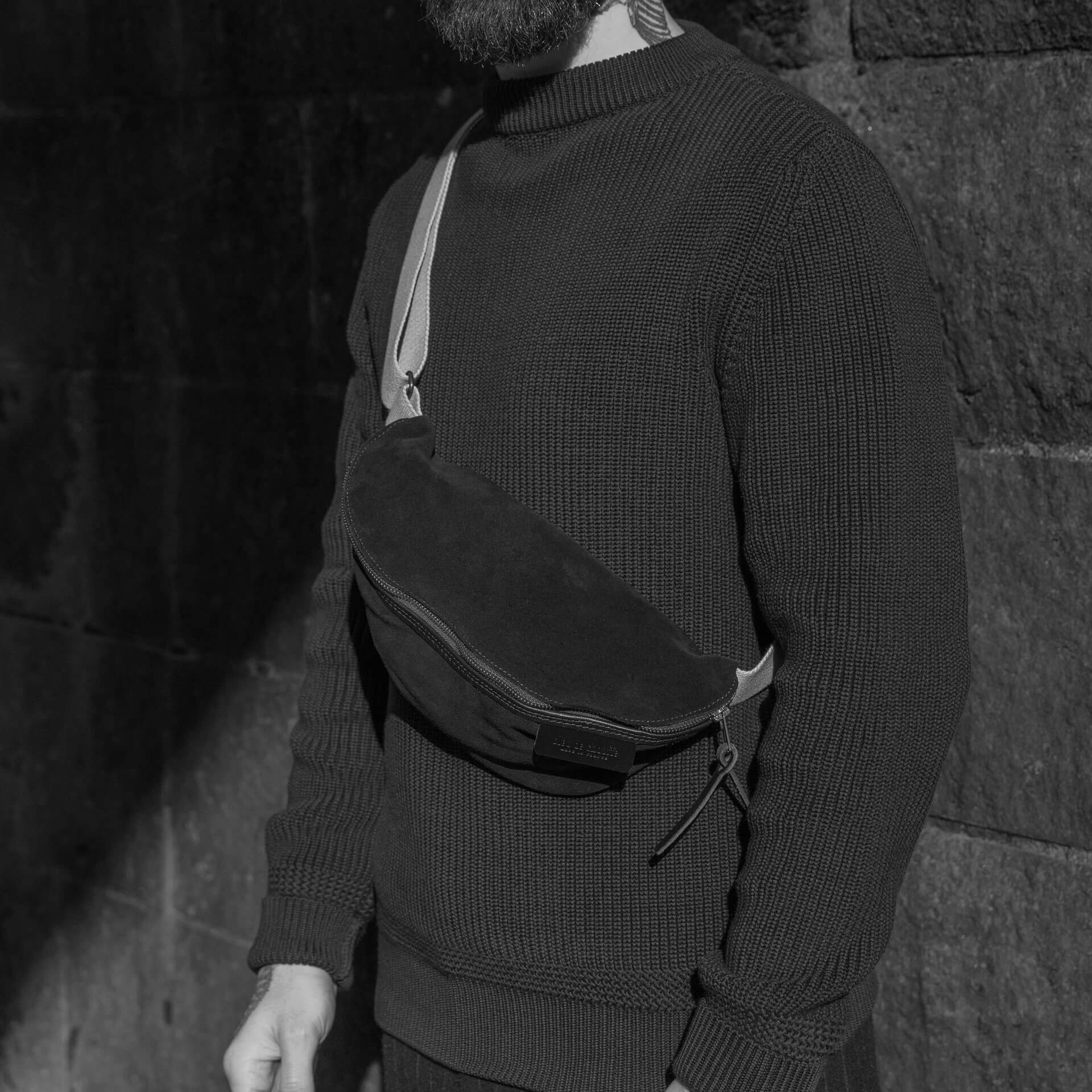 Gürteltasche New Beat / Veloursleder - Schwarz (image n°6)