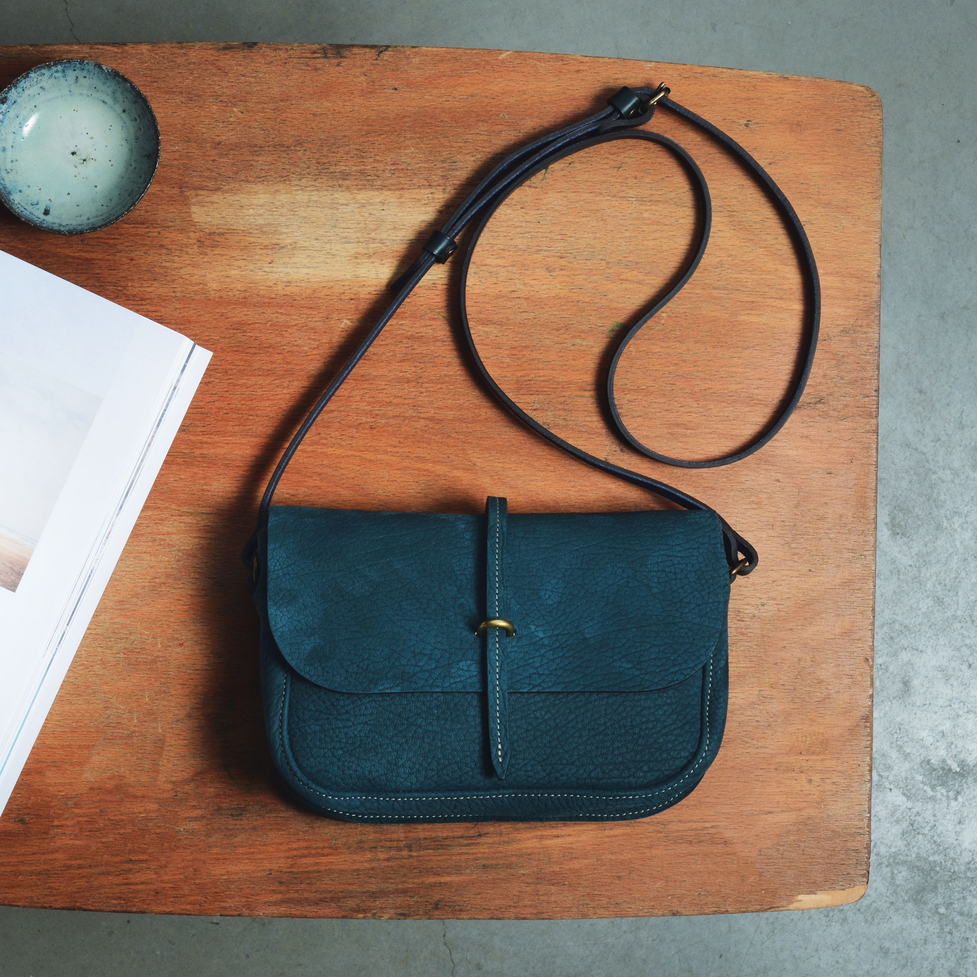 Pastiche postman bag / handbag - Soft Petrolio (image n°4)