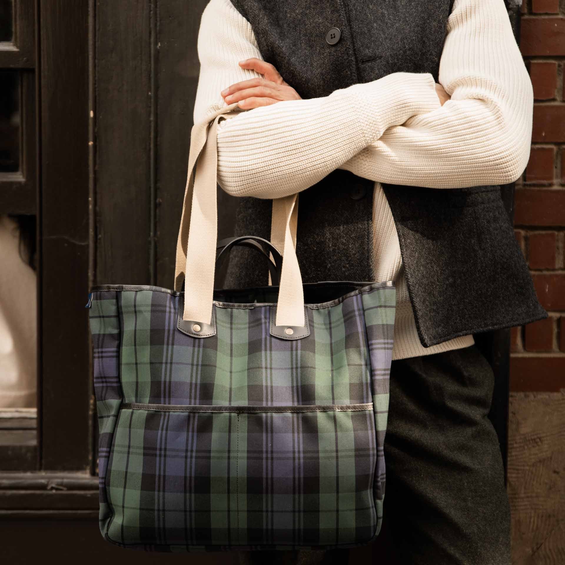 Meline Tote Bag - Tartan Navy Blue (image n°6)