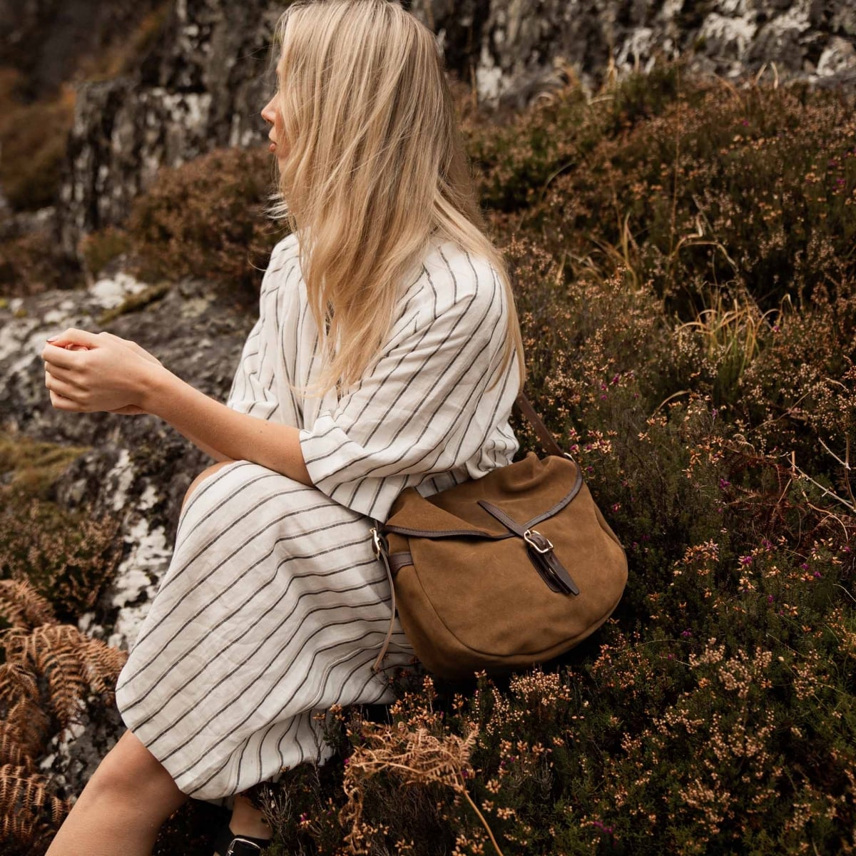 Bolsa de pescador media luna Margot - Musk (imagen n.º 8)