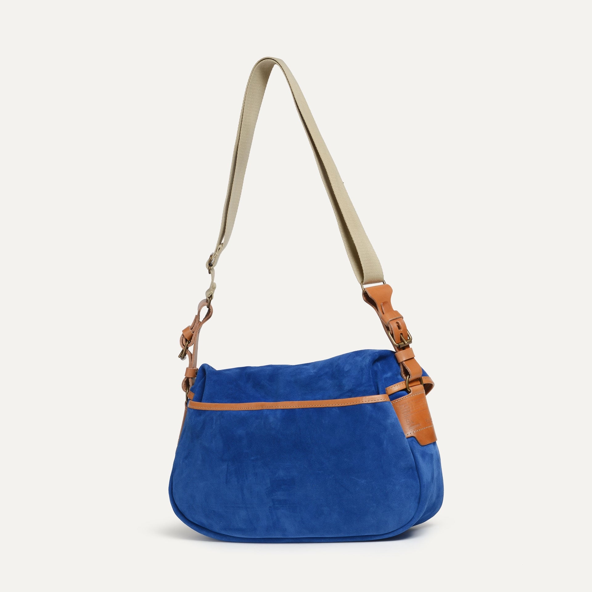 Musette du Pêcheur S / Cuir Velours - Bleu Absolut (image n°3)