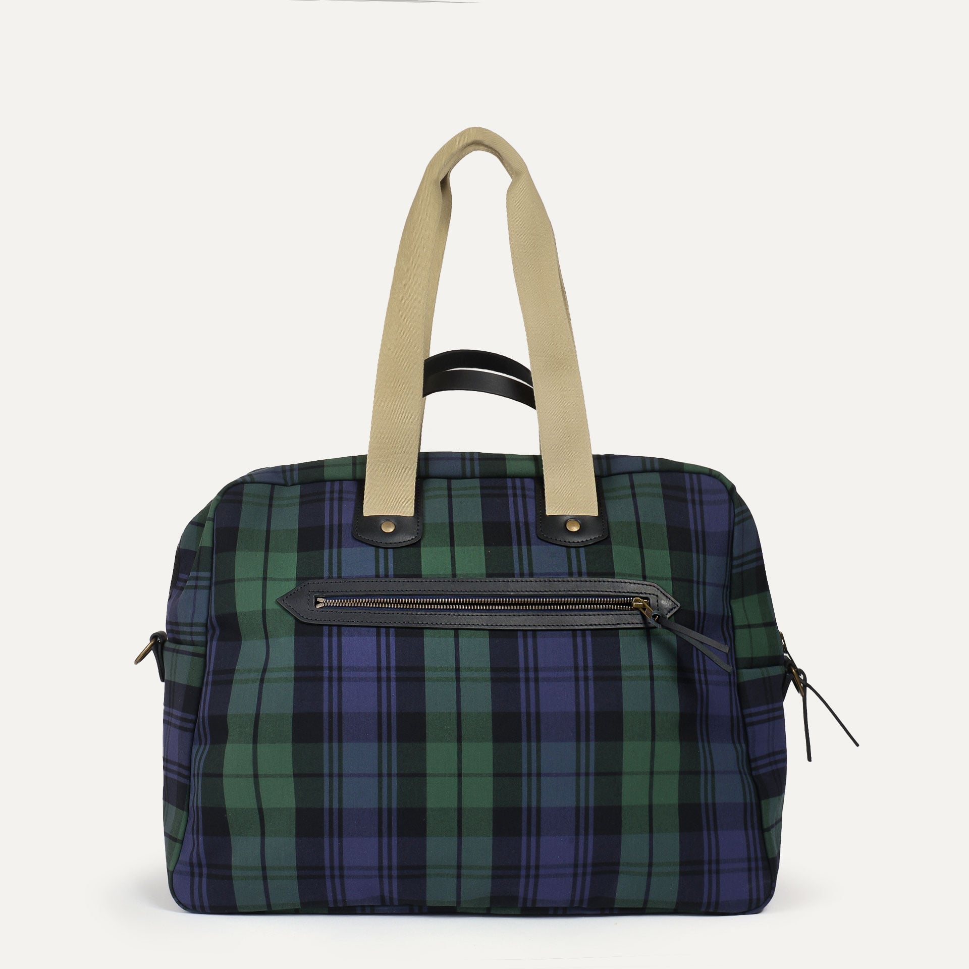 Bolsa de viaje aviador Missak - Tartán marino (imagen n.º 3)