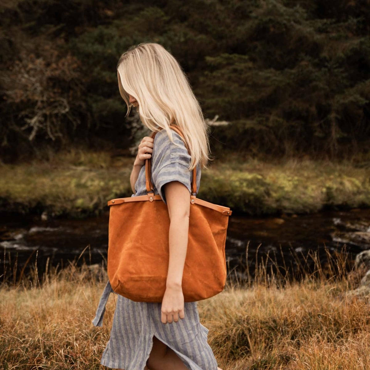 Adèle tote bag - Ochre (image n°6)