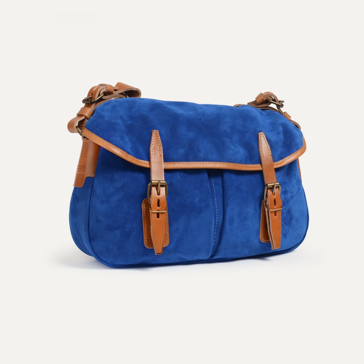 Musette du Pêcheur S / Cuir Velours - Bleu Absolut (image n°2)