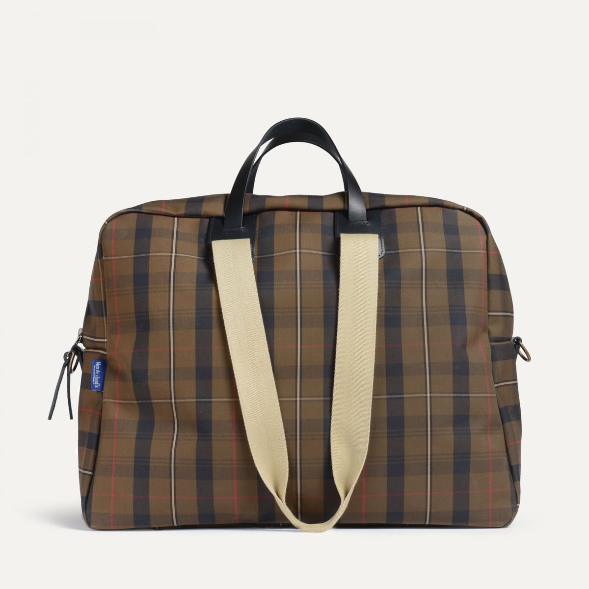 Bolsa de viaje aviador Missak - Tartán marrón rojizo (imagen n.º 4)