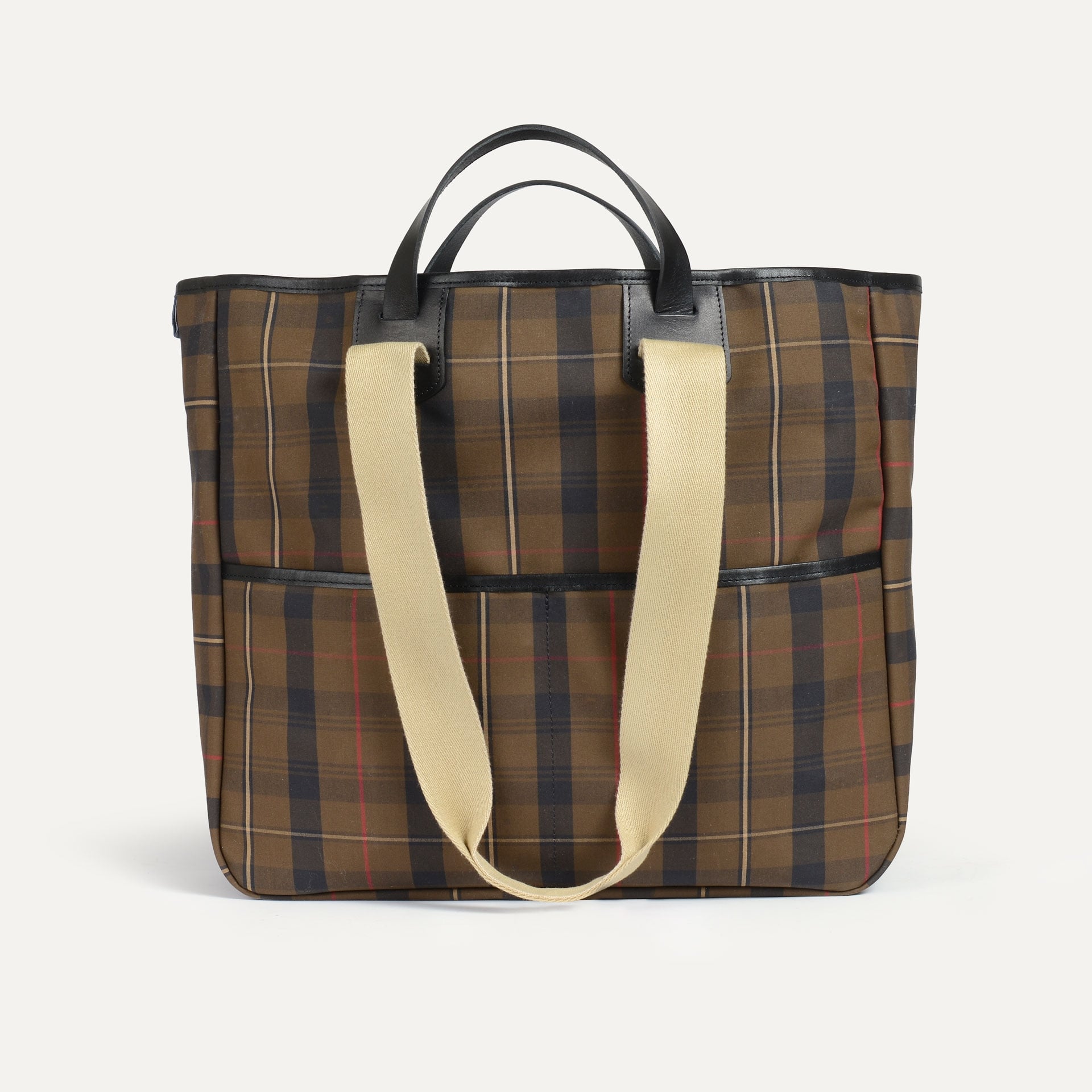 Bolso Meline - Tartán marrón y rojo (imagen n.º 1)