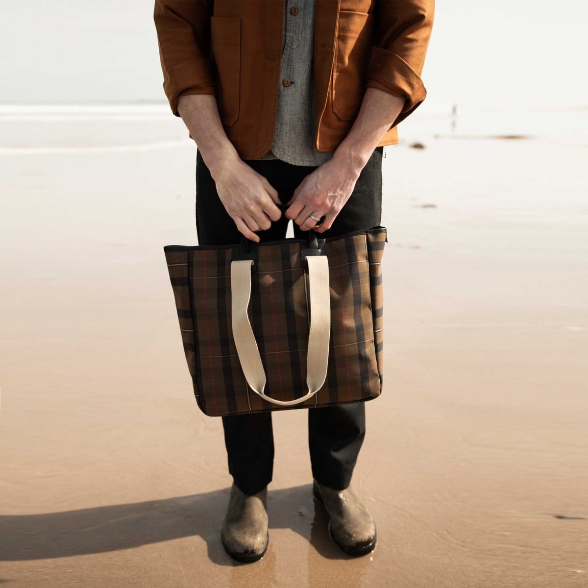 Meline Tote Bag - Tartan Red brown (image n°8)