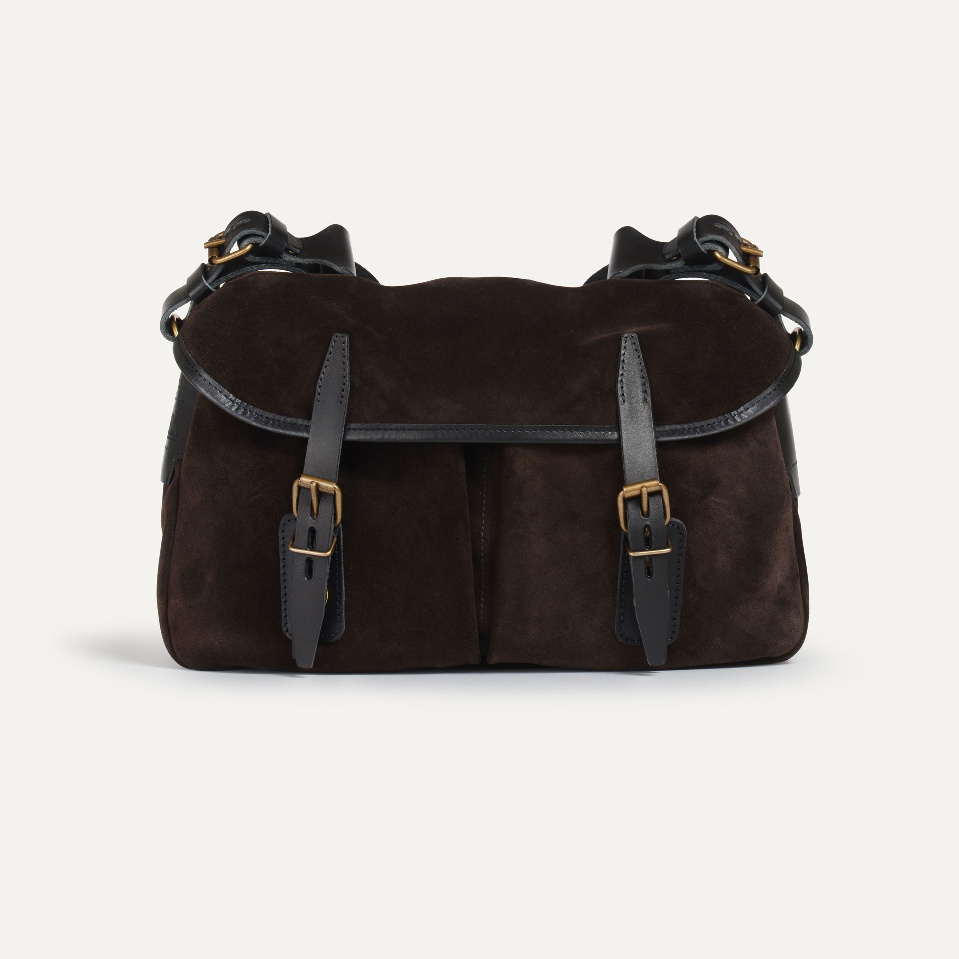 Musette du Pêcheur S / Cuir Velours - Marron foncé (image n°1)