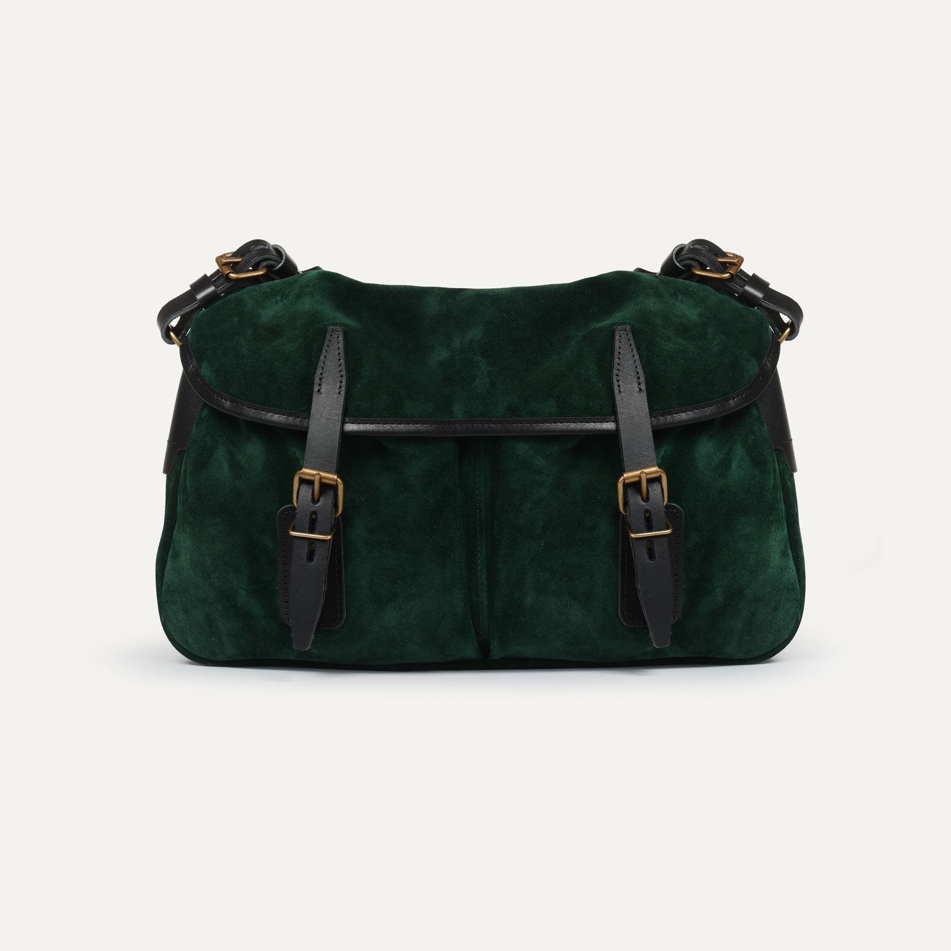 Musette des Fischers S / Veloursleder - Dunkelgrün (image n°1)