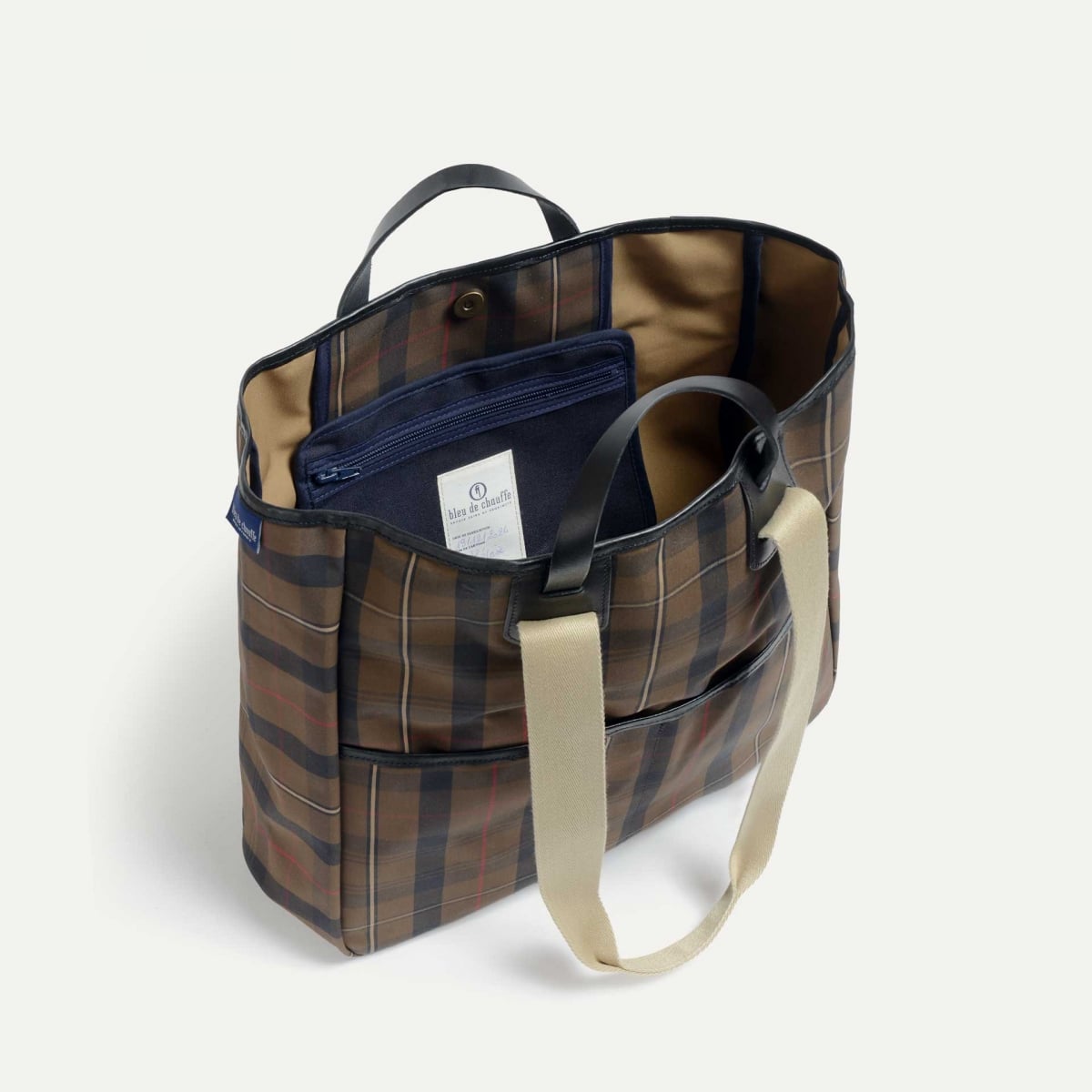 Bolso Meline - Tartán marrón y rojo (imagen n.º 4)