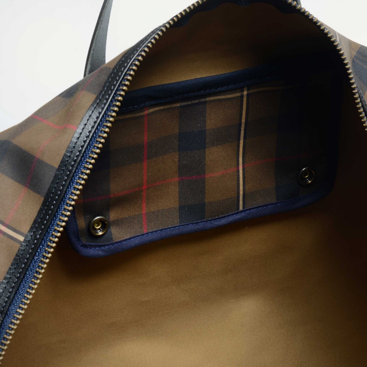 Bolsa de viaje aviador Missak - Tartán marrón rojizo (imagen n.º 8)