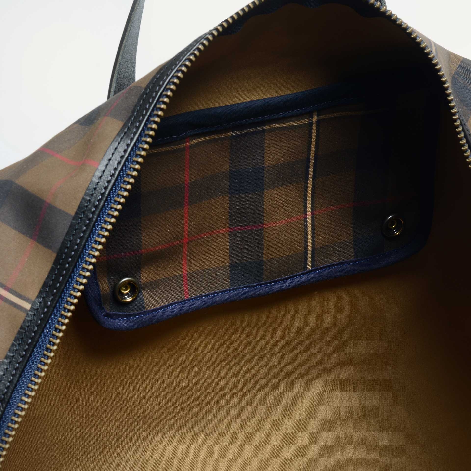 Bolsa de viaje aviador Missak - Tartán marrón rojizo (imagen n.º 8)