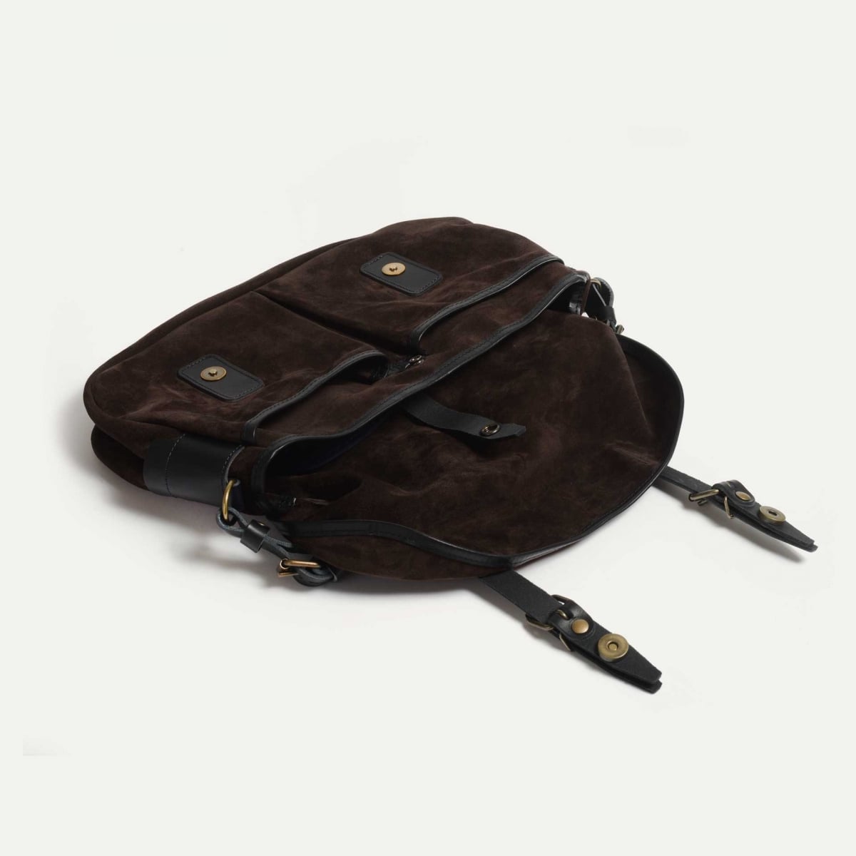 Musette des Fischers S / Veloursleder - Dunkelbraun (image n°4)
