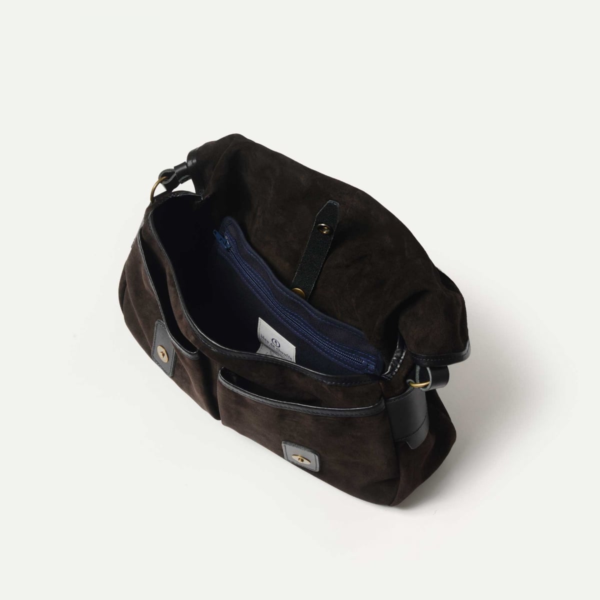 Musette des Fischers S / Veloursleder - Dunkelbraun (image n°5)