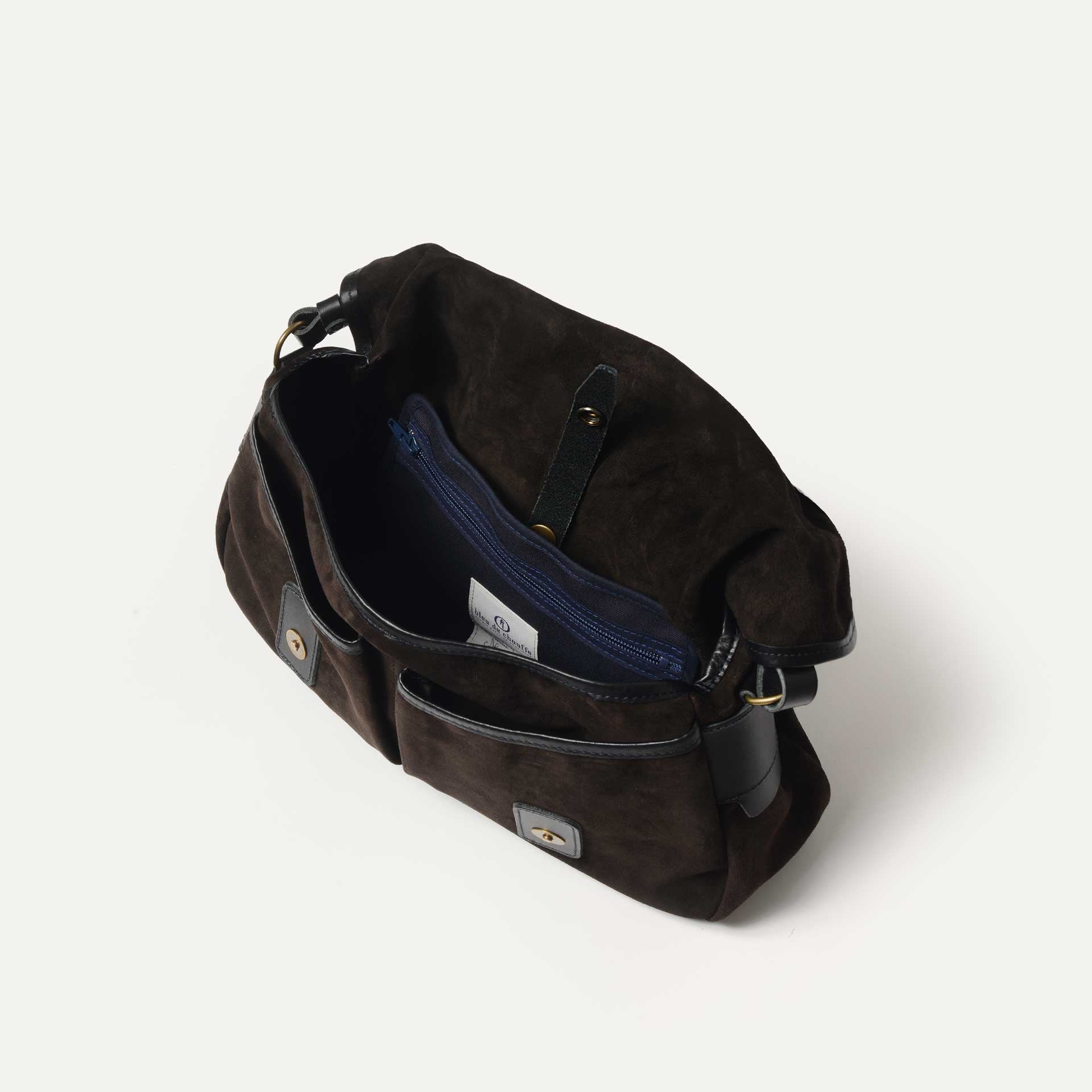 Musette des Fischers S / Veloursleder - Dunkelbraun (image n°5)