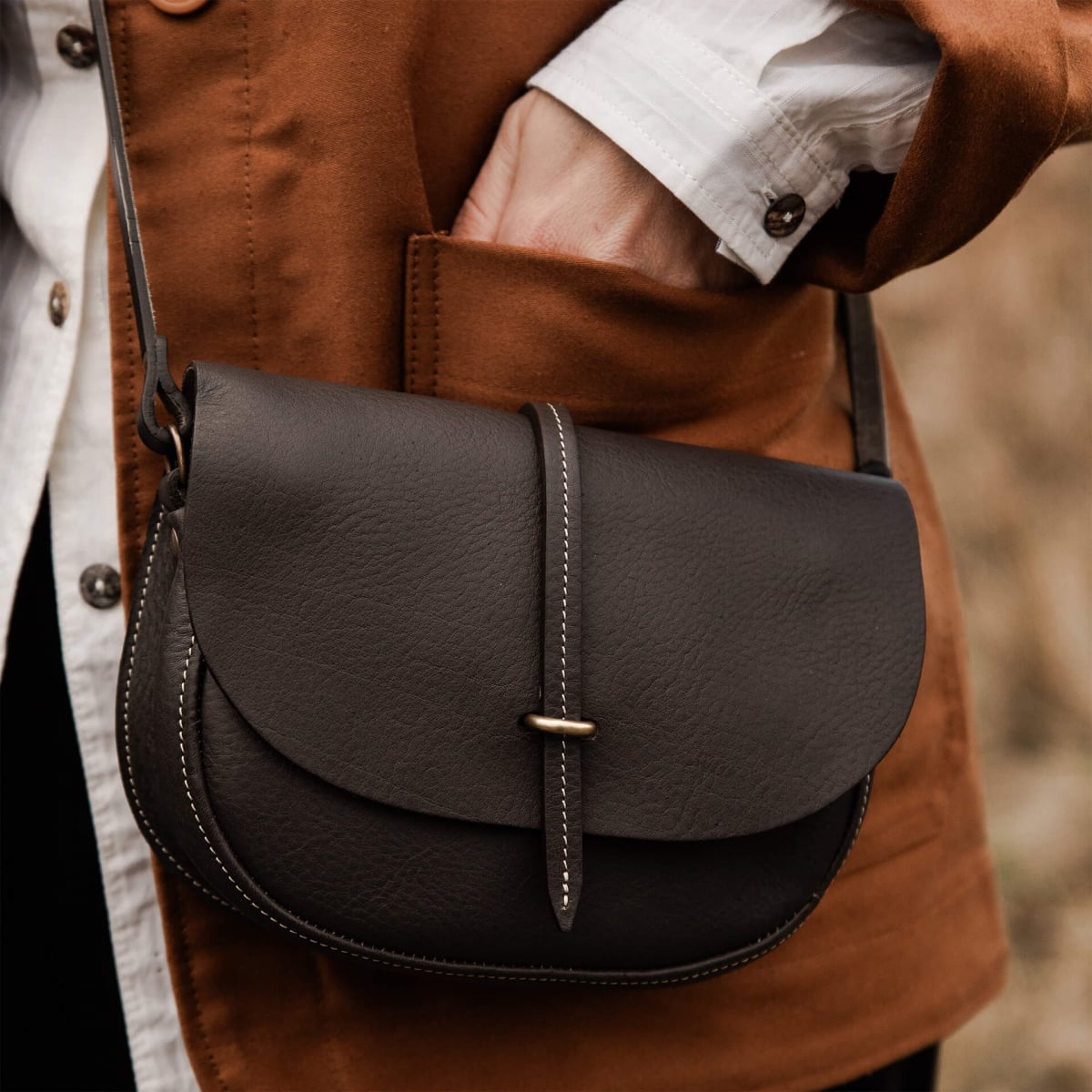Java mini Postman bag - GreyJava Mini postman bag / handbag - Grey (image n°7)